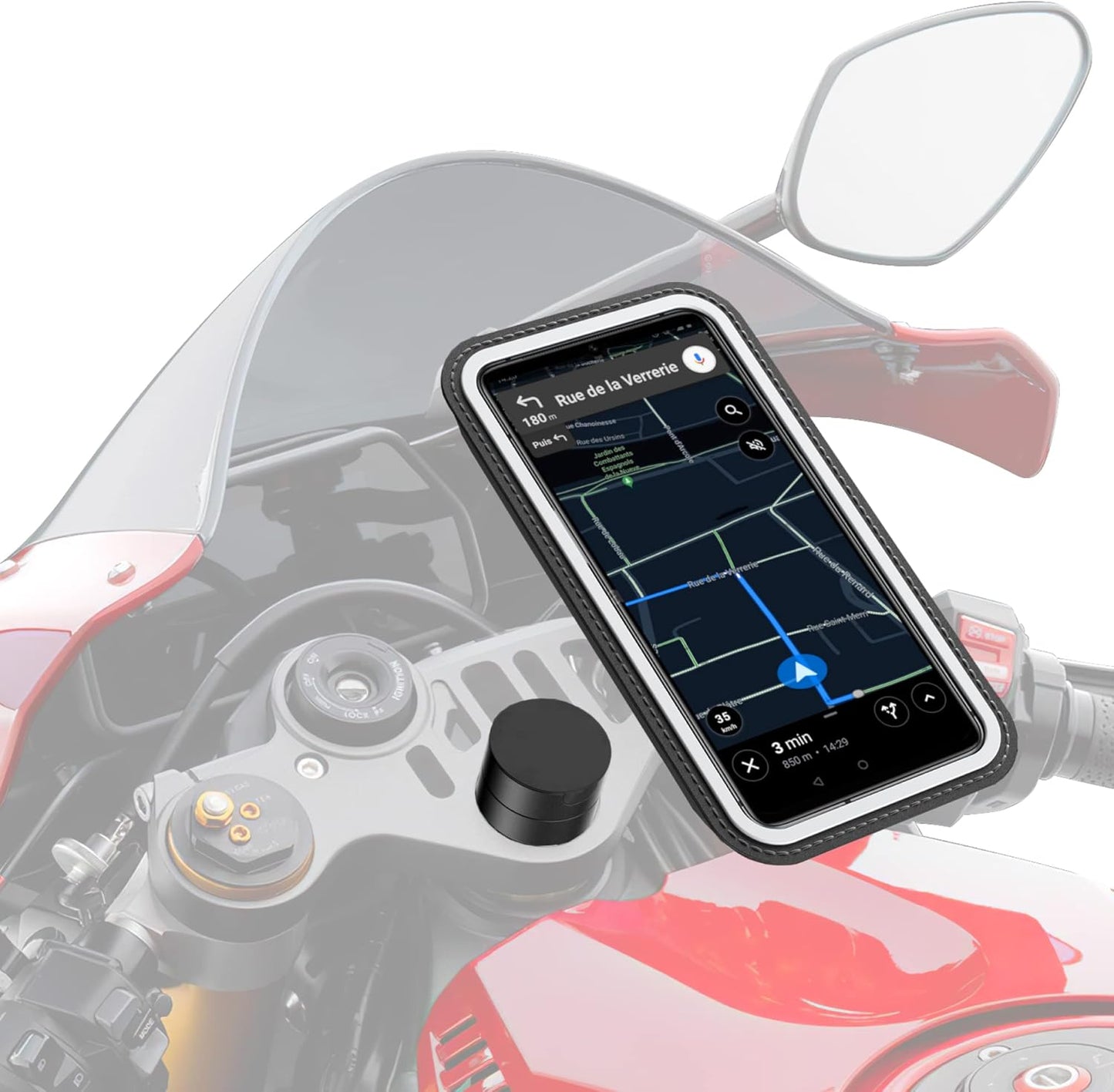 Magnetische Motorrad-Handyhalterung, XL - Smartphone bis 16,5 cm