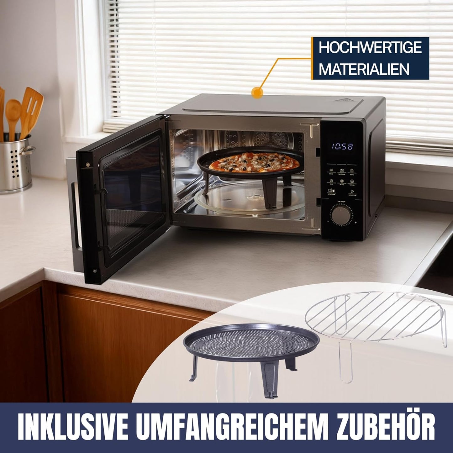 4in1 Mikrowelle MW2200 mit Grill und Heissluft-Funktion