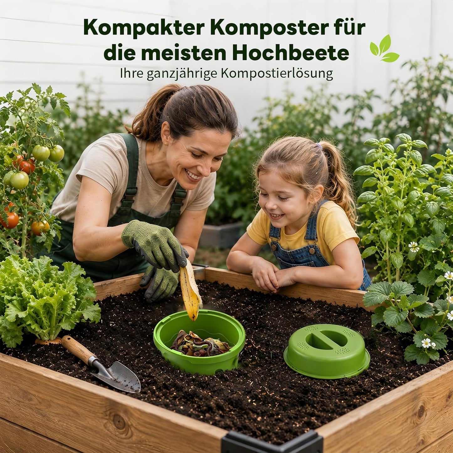 Unterirdische Komposter mit Belüftung, grün klein