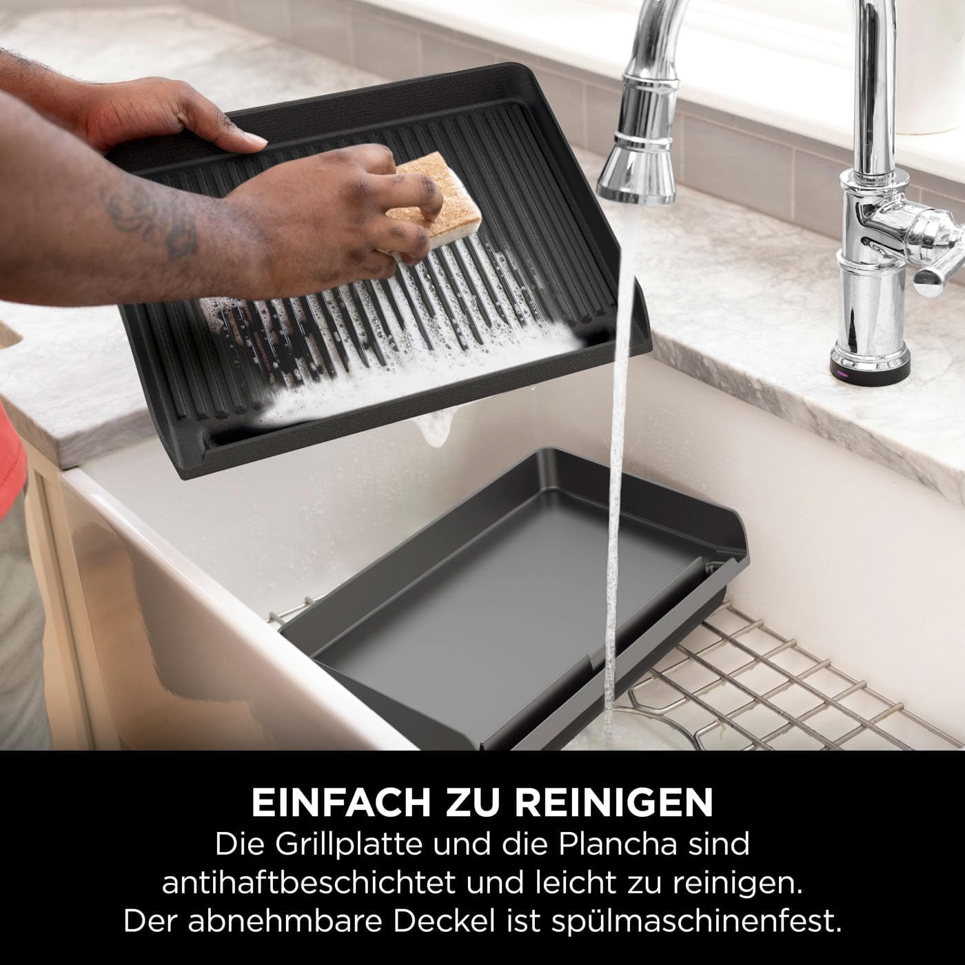 Elektrogrill Indoor & Plancha mit Antihaftplatte, Grillplatte