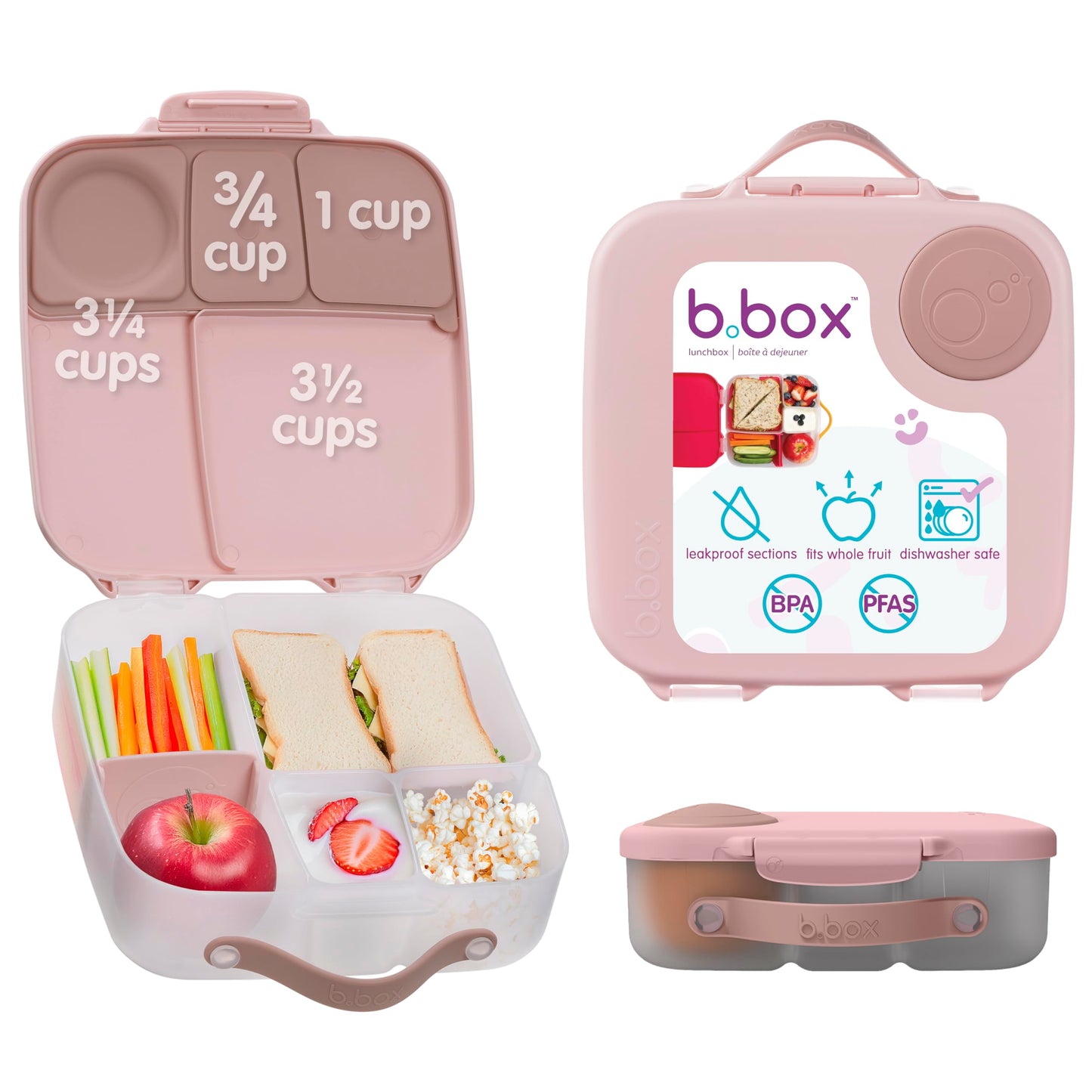 Bento-Brotdose mit herausnehmbarem Trenner, Blush Crush