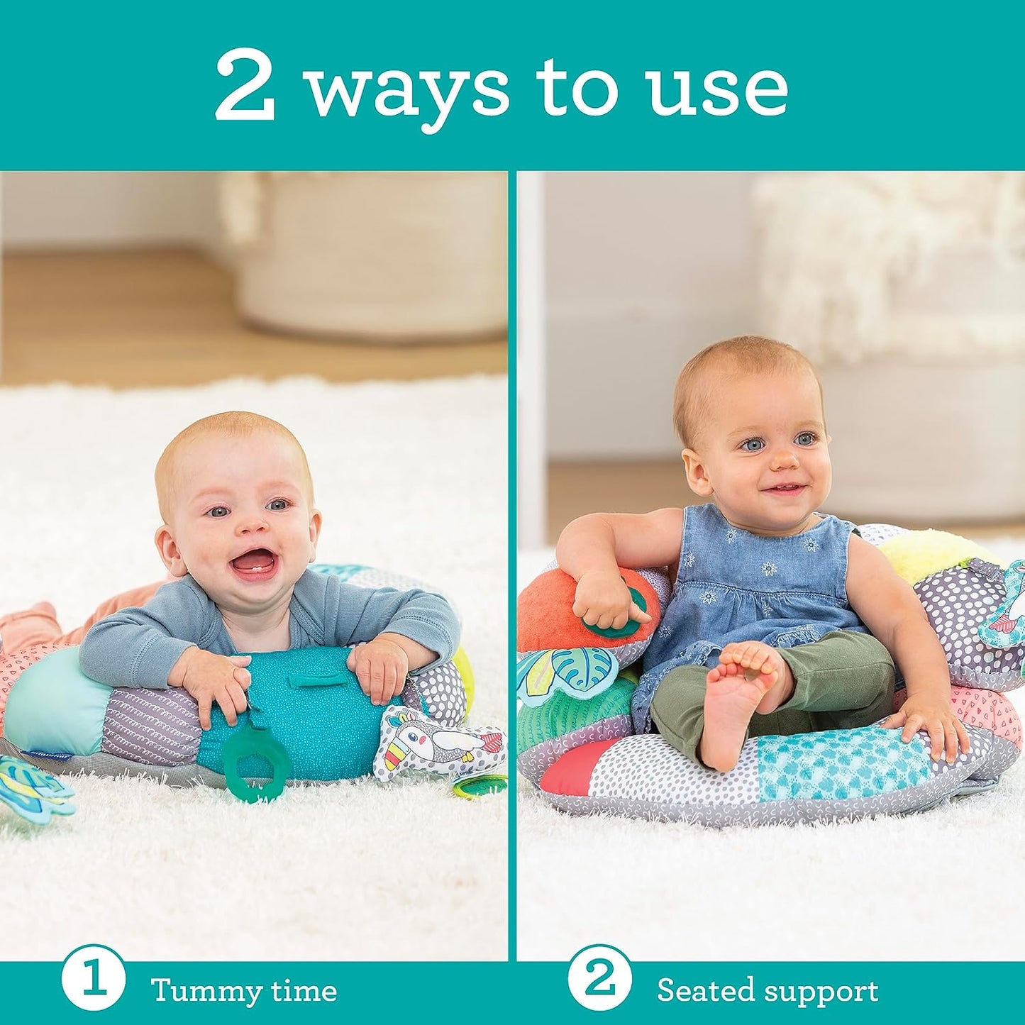 2-in-1 Tummy Time und Stützkissen für Babys, Toucan