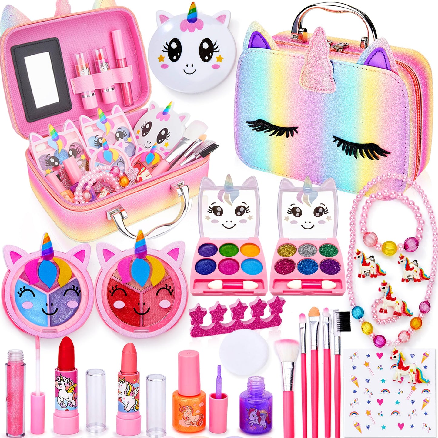 Kinderschminke-Set mit Einhorn-Kosmetiktasche