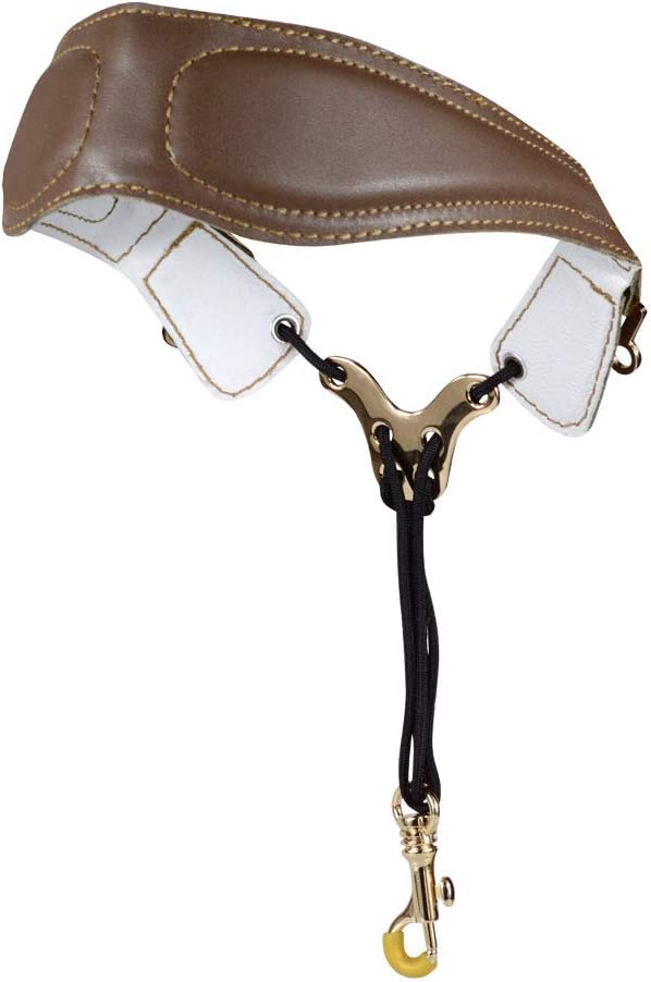 Premium Saxophon Gurt mit Echtleder & Polster, Braun