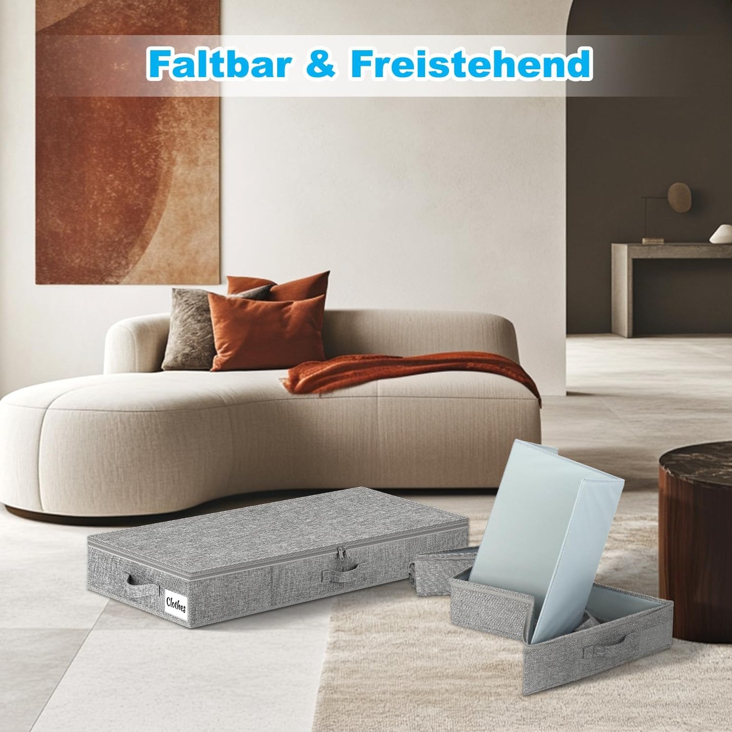 2er-Set Unterbettkommode, Grau