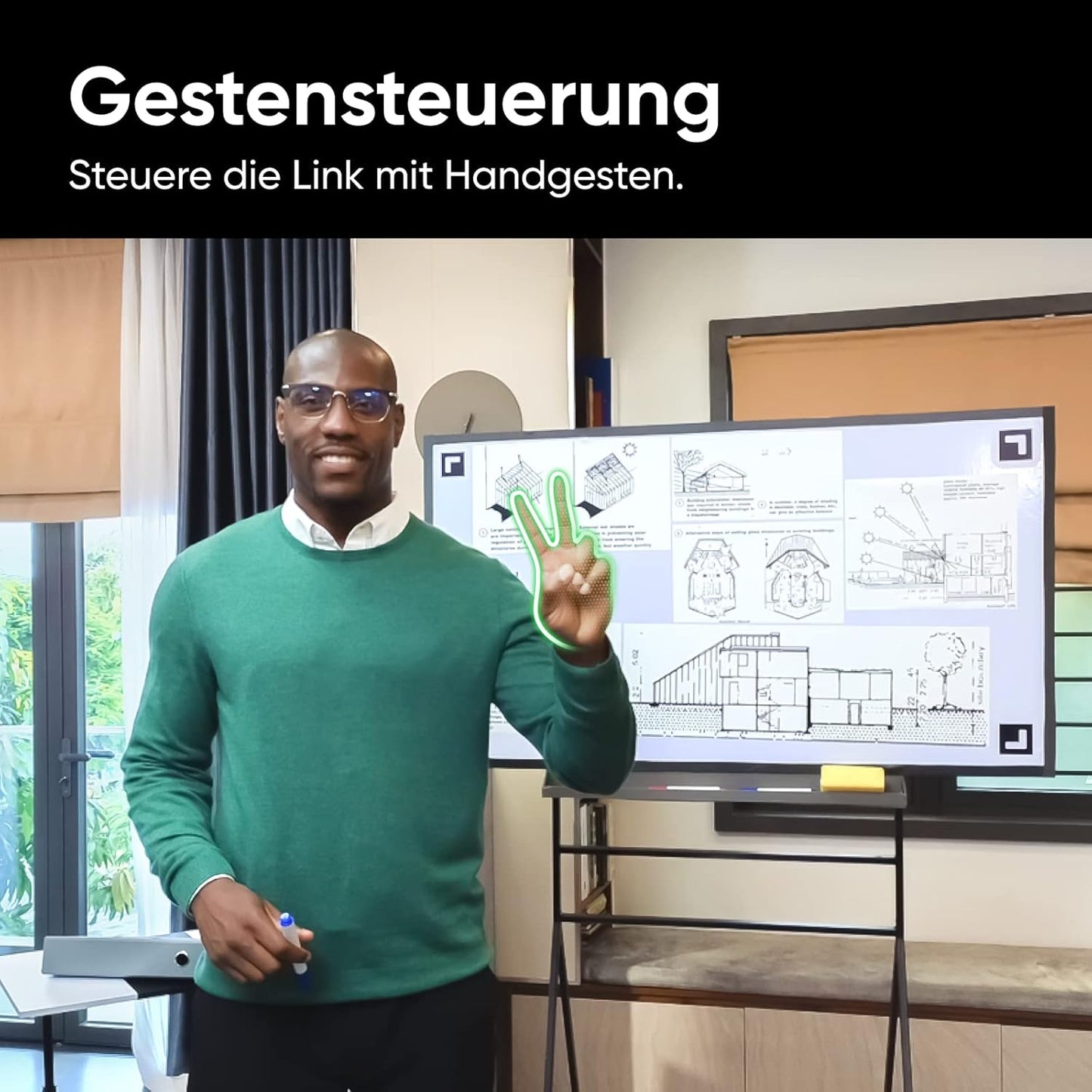 PTZ 4K Webcam mit KI-Tracking und Gestensteuerung, Standard