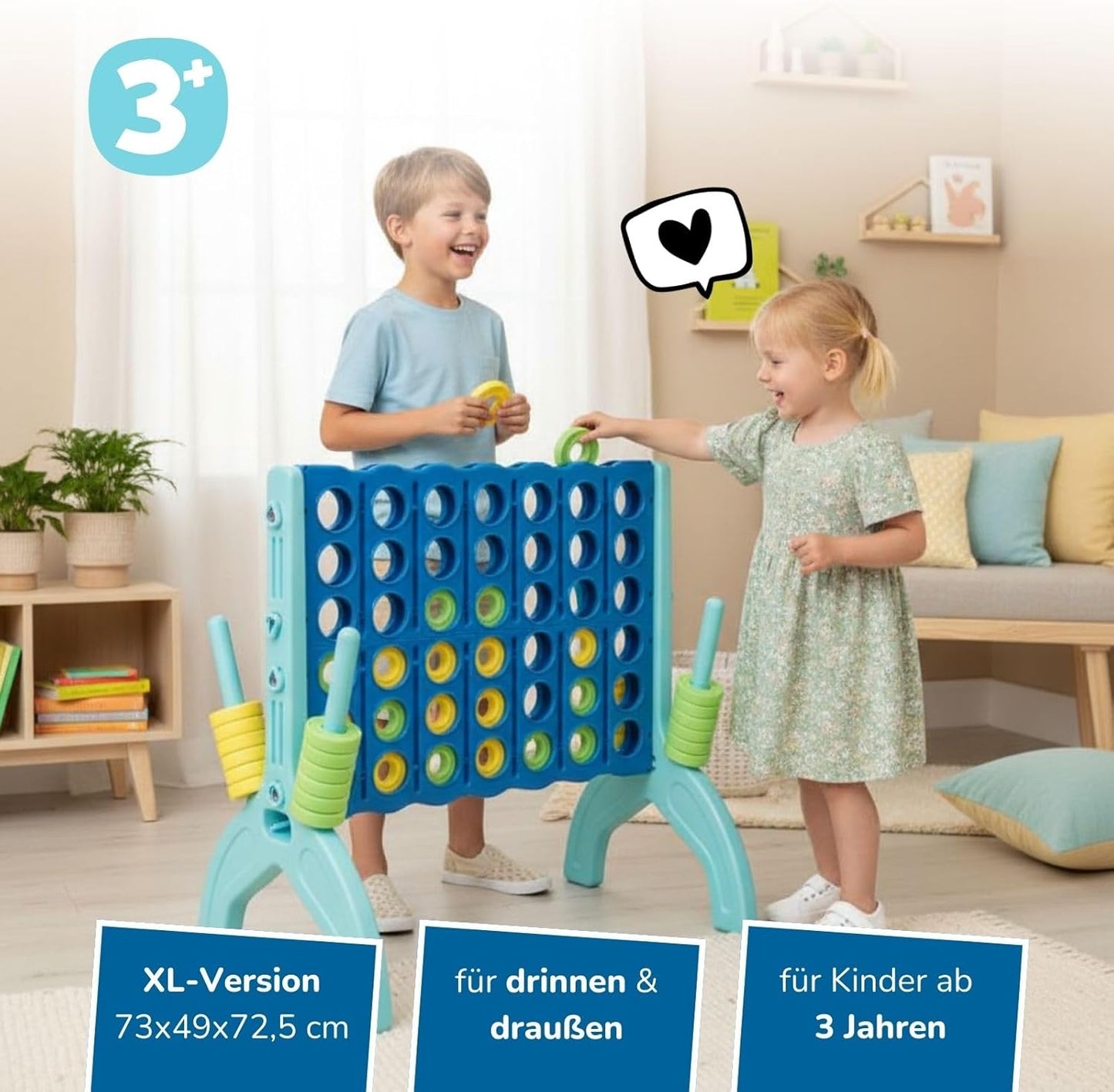 XL 4 Gewinnt Strategiespiel für drinnen & draussen, XL