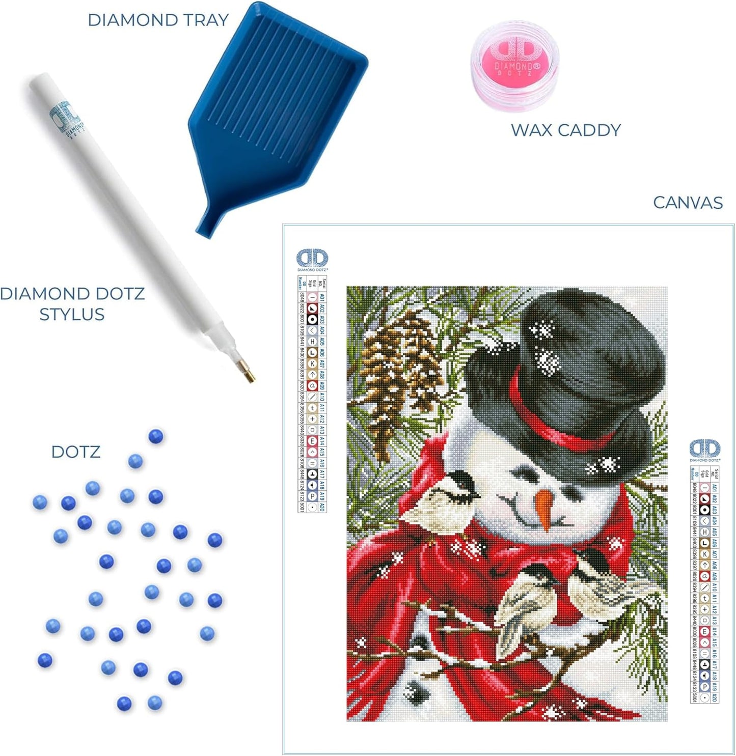 Diamond Painting Set Schneemann mit Vögeln, My Little Friends