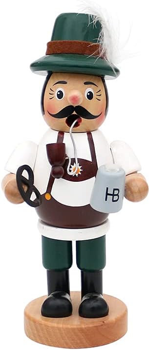 Lustiger Räuchermann "Bayer mit Brezel und Bier", 16 cm