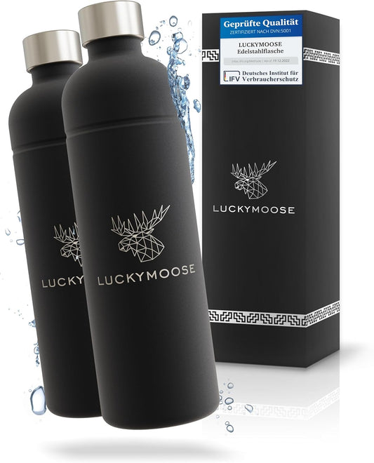 2 Stück Infinity Wassersprudler Flaschen (1,25L), 2x Schwarz