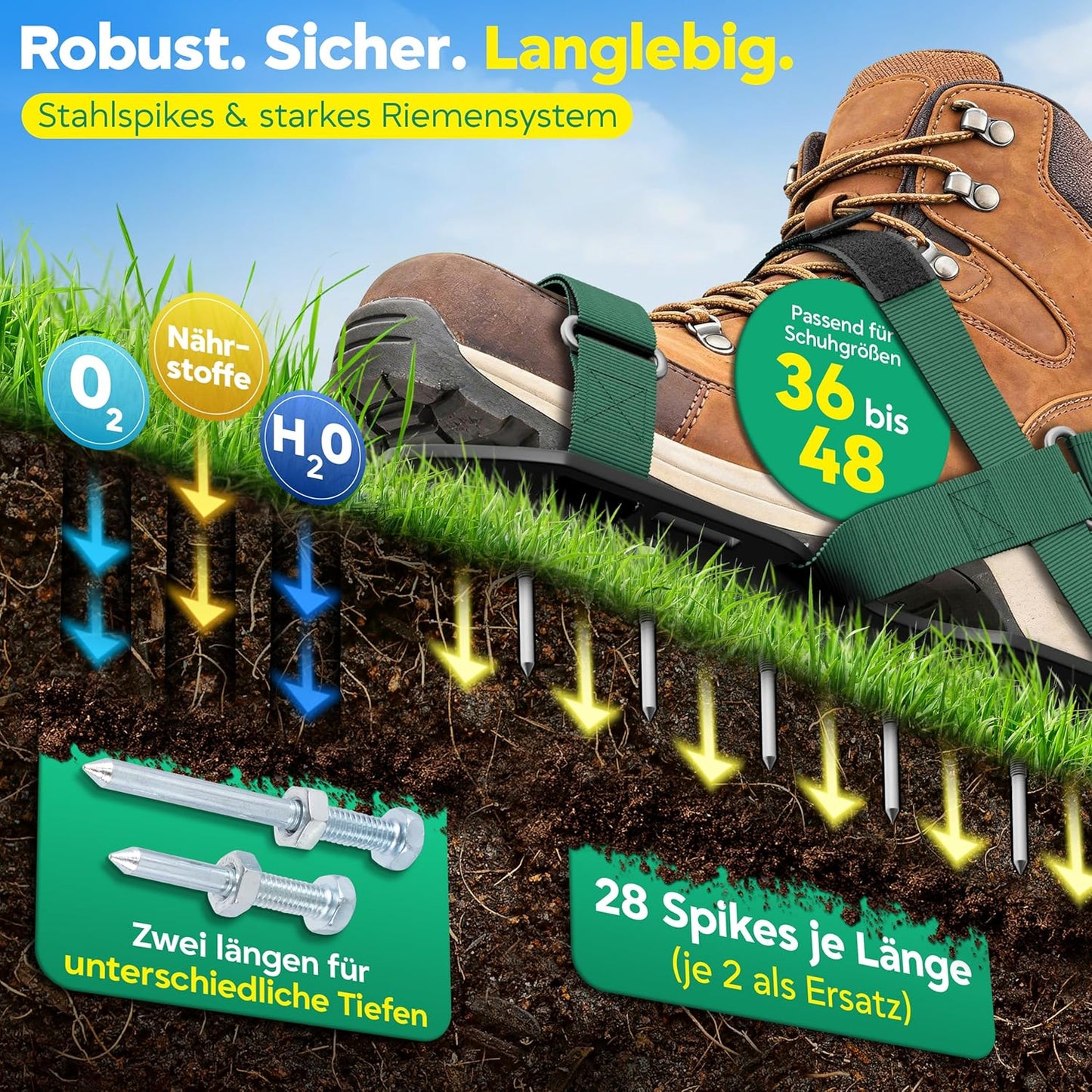 Nagelschuhe für Rasenbelüfter
