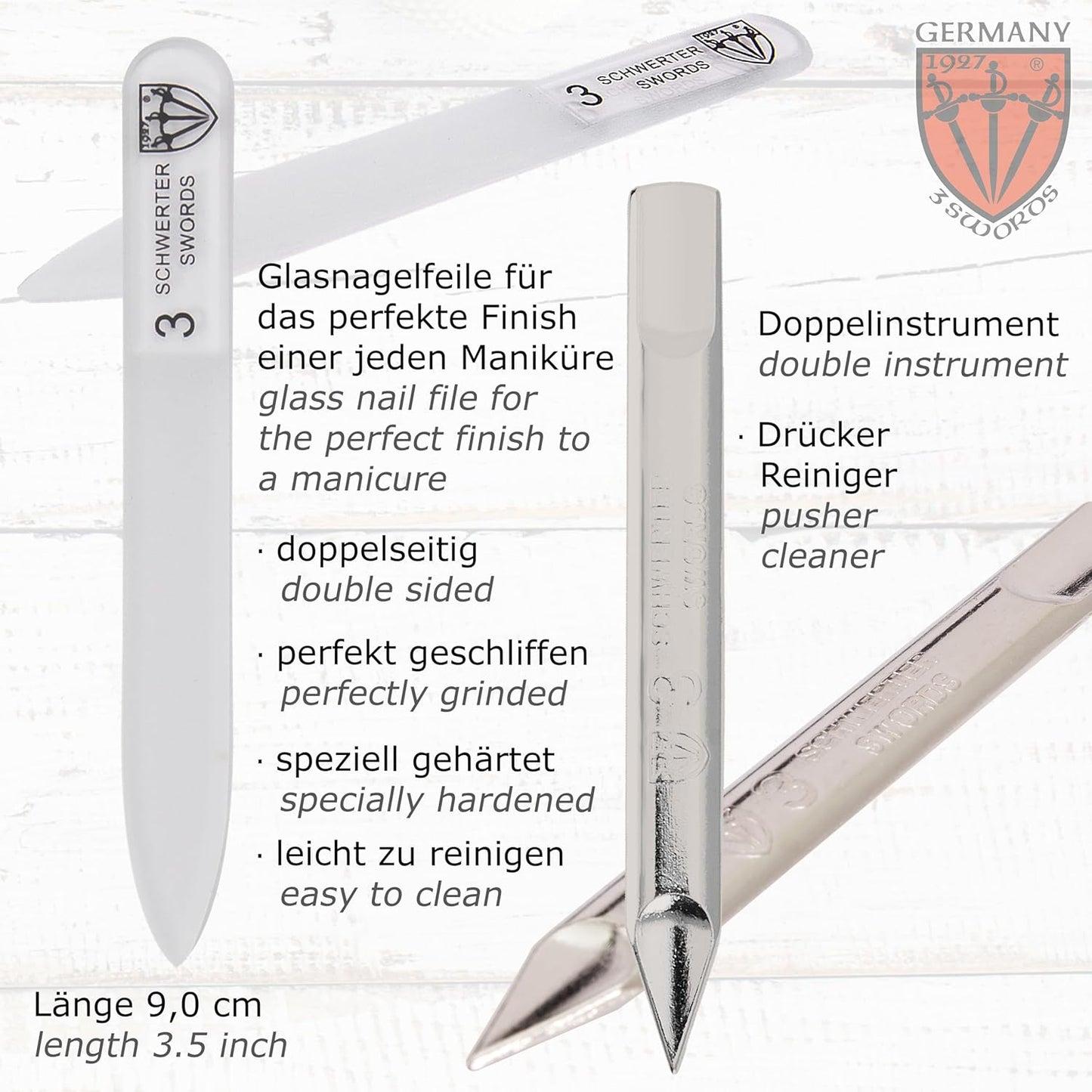 Maniküre-Set Nostalgie (4-tlg.) im Lederetui, BRAUN