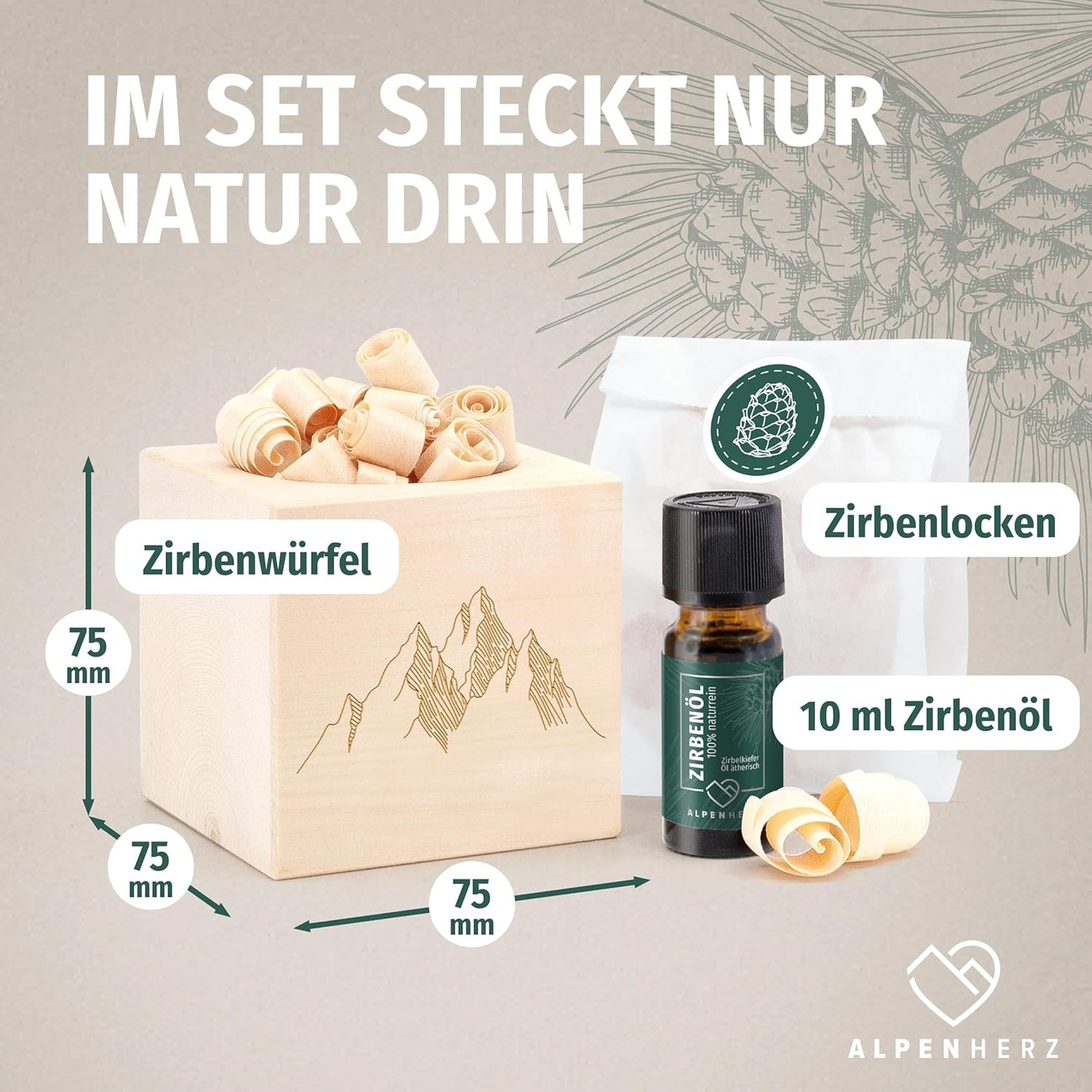 Zirbenwürfel-Set