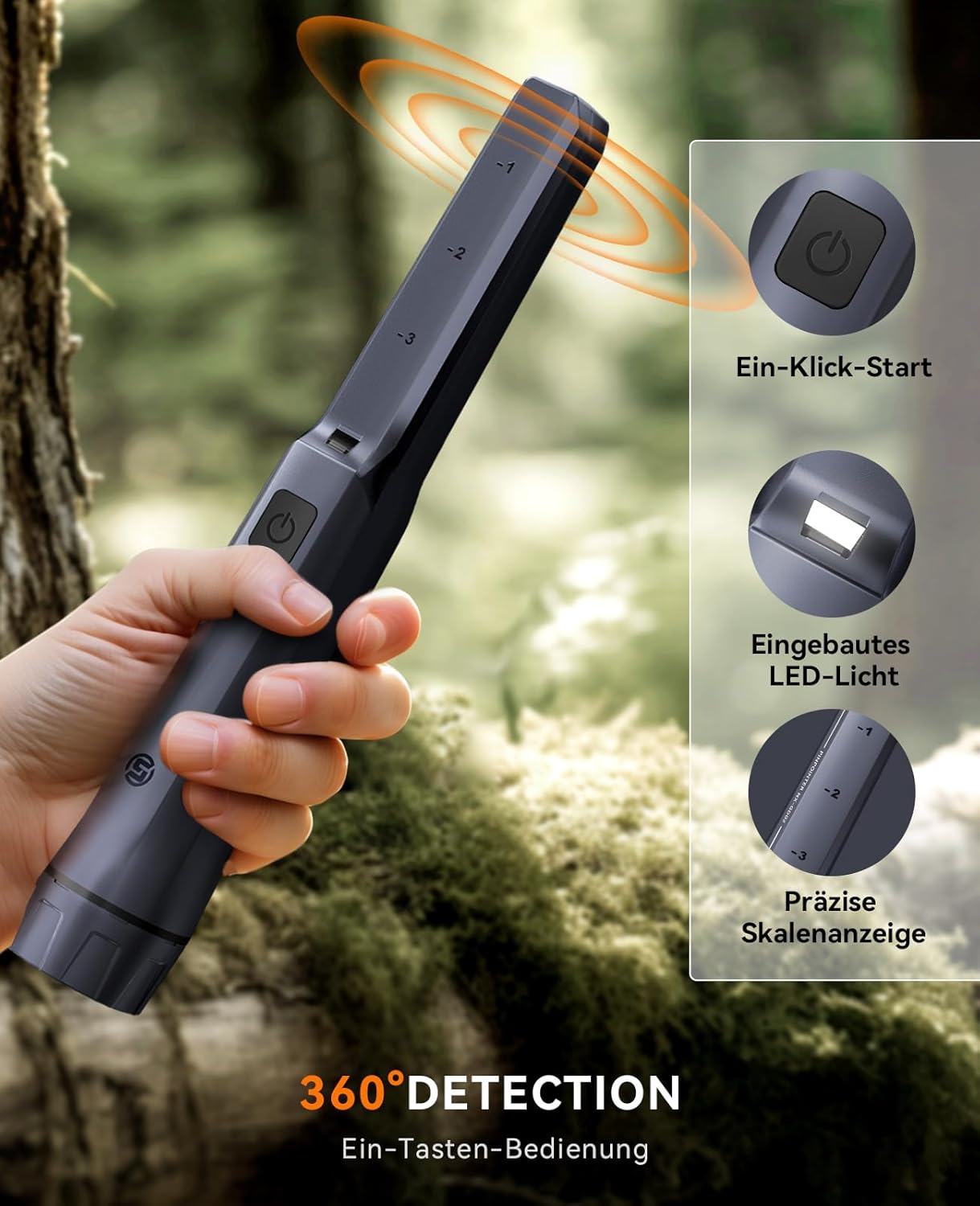 Pinpointer Metalldetektor, A-NEW-Schwarz