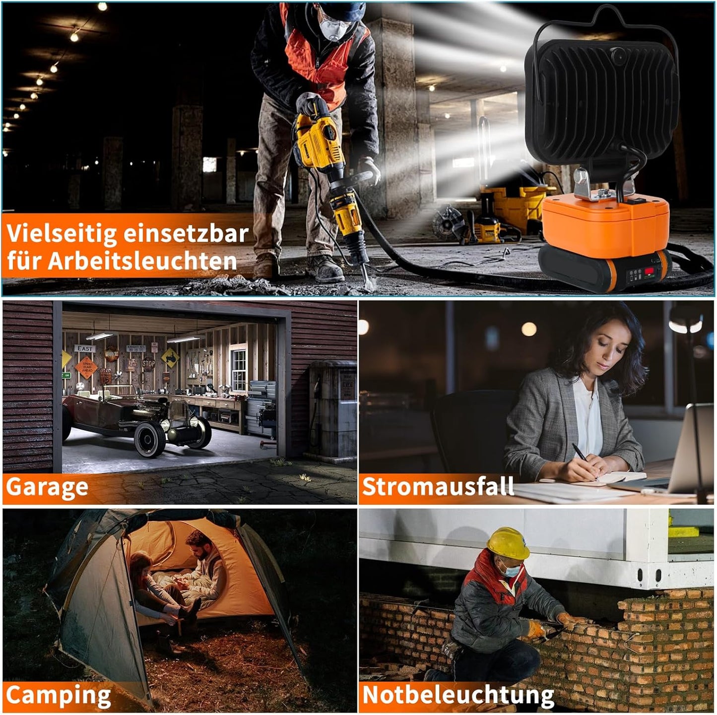 LED-Arbeitsleuchte, Orange