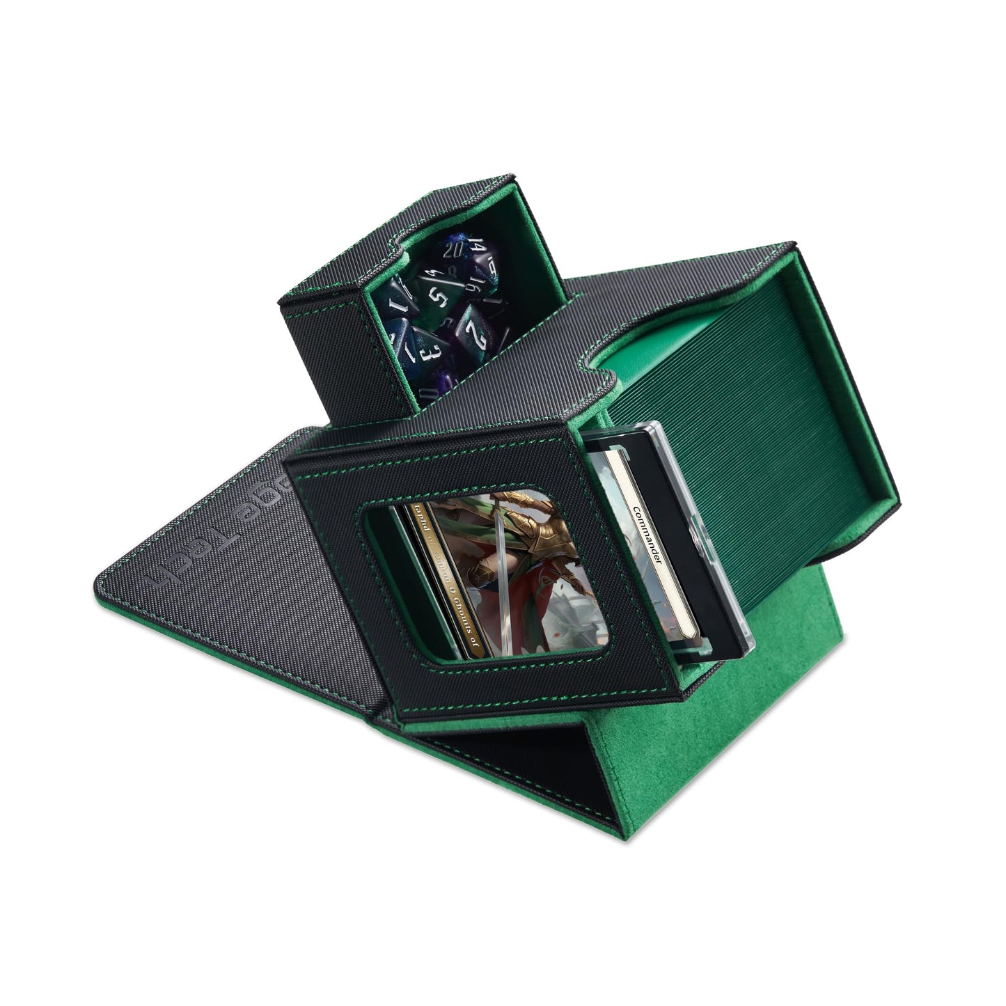 Commander Deck Box mit Würfelablage, 2. Schleier (Schwarz/Grün)