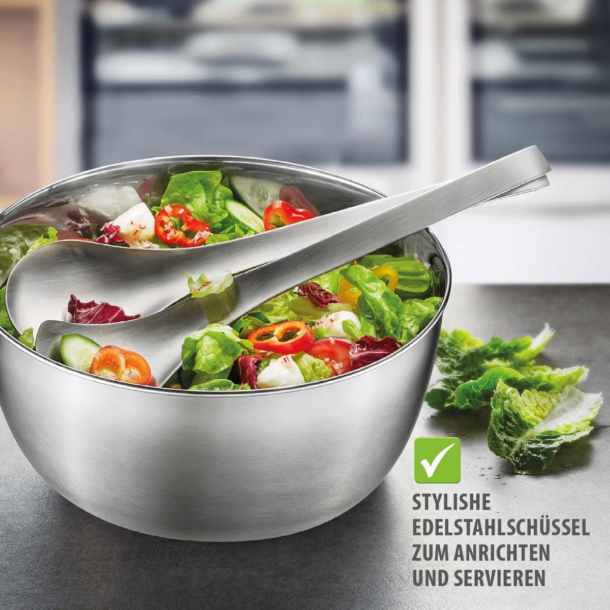Salatschleuder Rotare mit Frischhaltedeckel, 3l & Deckel Silber + Frischhaltedeckel