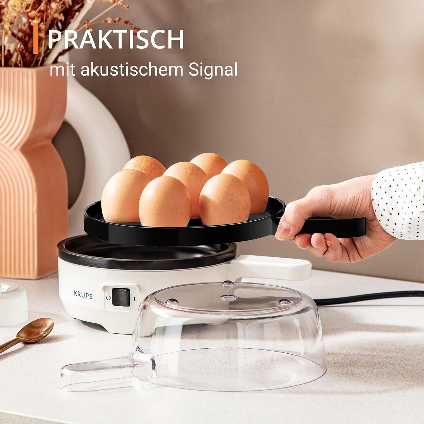 Ovomat Spezial Eierkocher für 7 Eier, Weiss/Schwarz