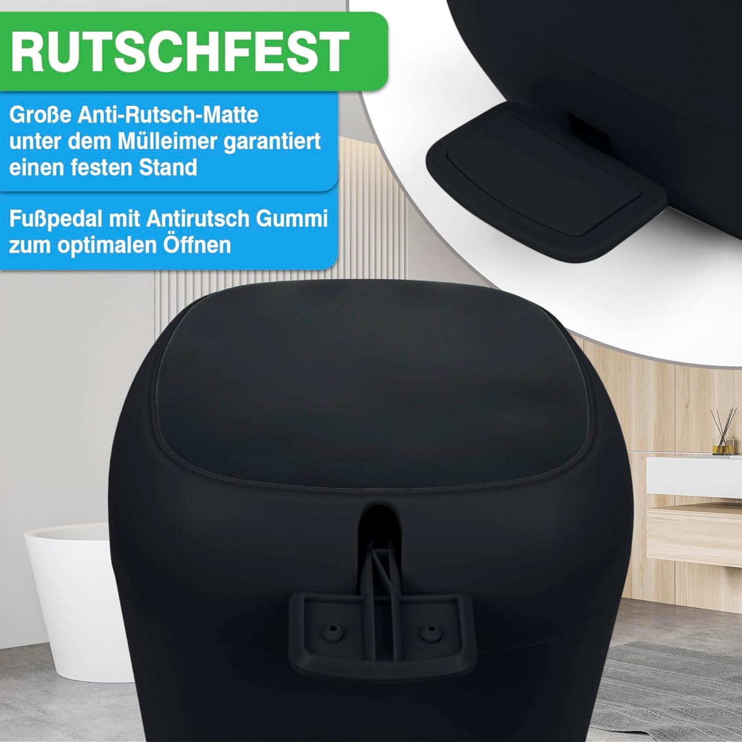 Badezimmer Mülleimer, Schwarz