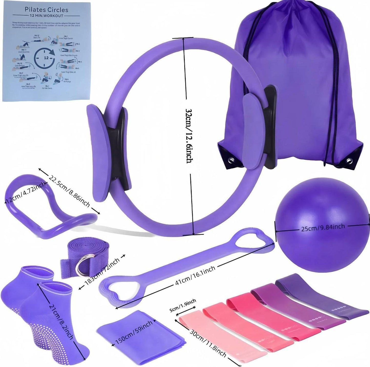13-teiliges Pilates-Set, Violett