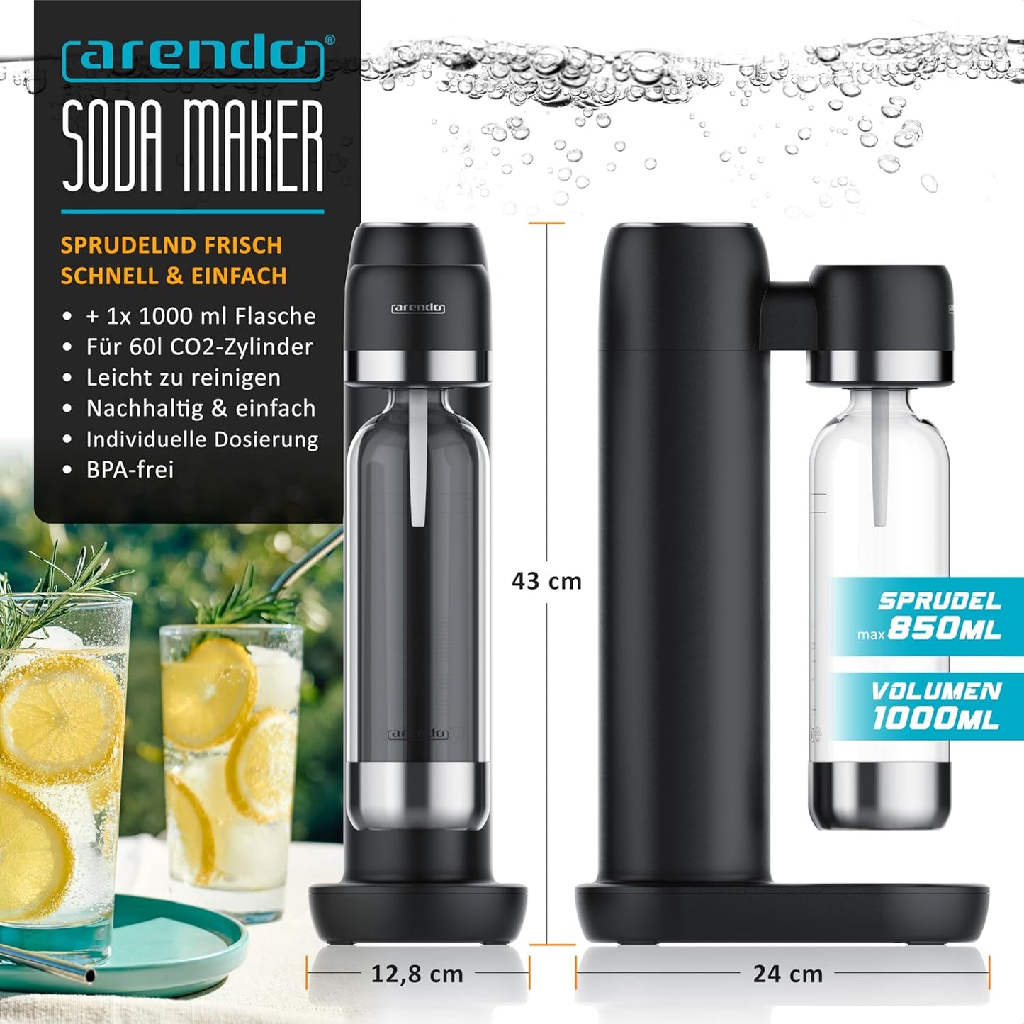 Soda Maker Wassersprudler, A: Schwarz