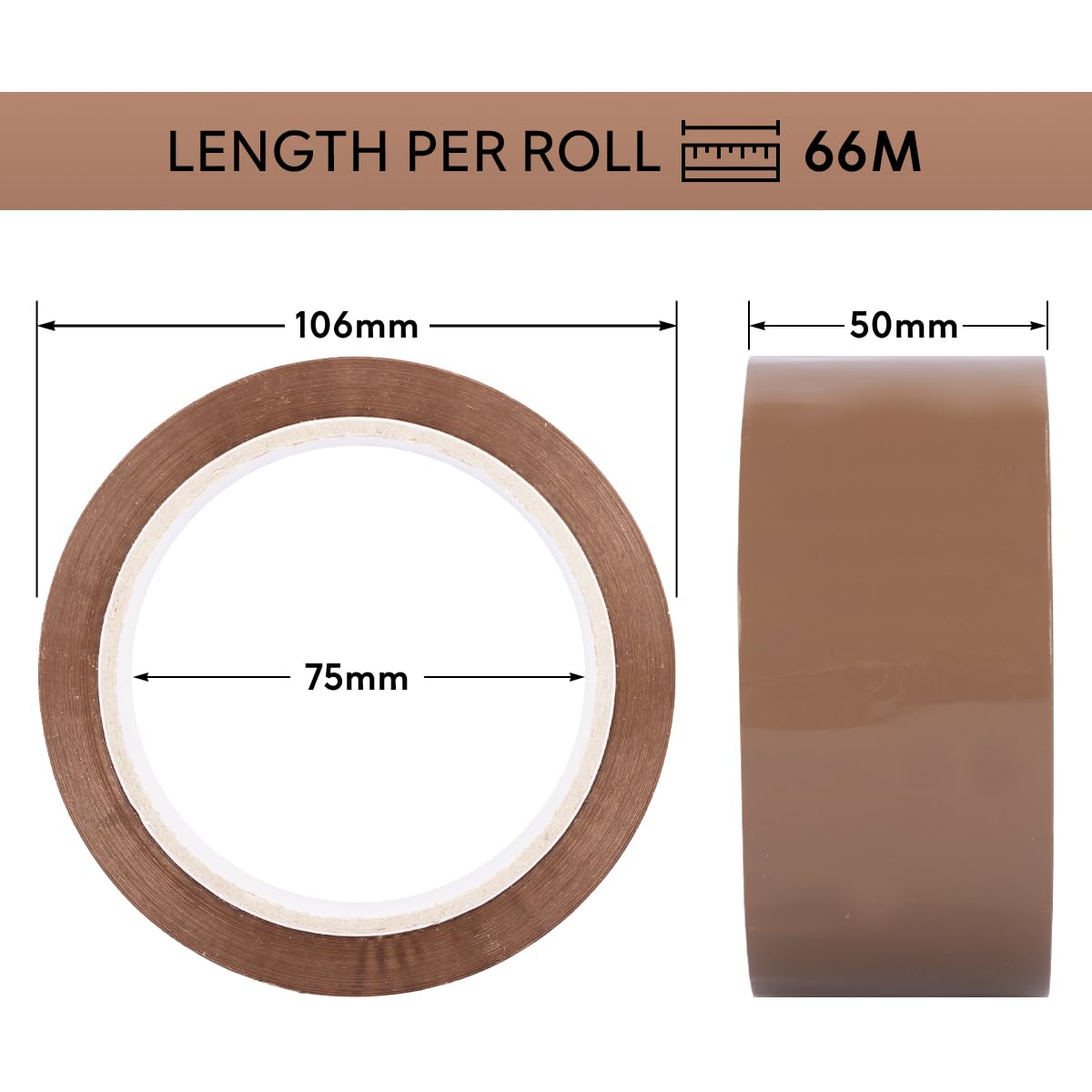 6 Rollen Paketklebeband, extra leise, Extra leise Braun 6