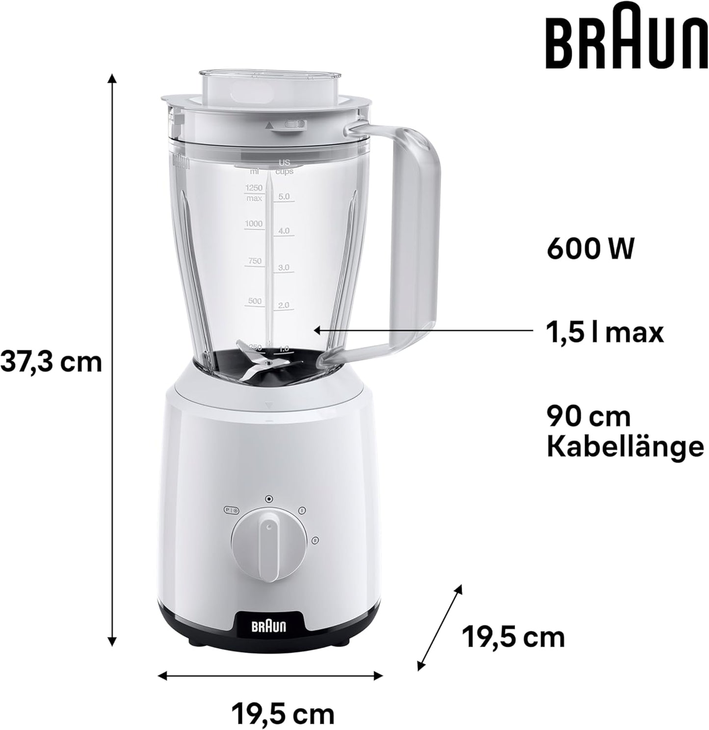 JB1000WH Household PowerBlend 1, Weiß Standard-Mixaufsatz