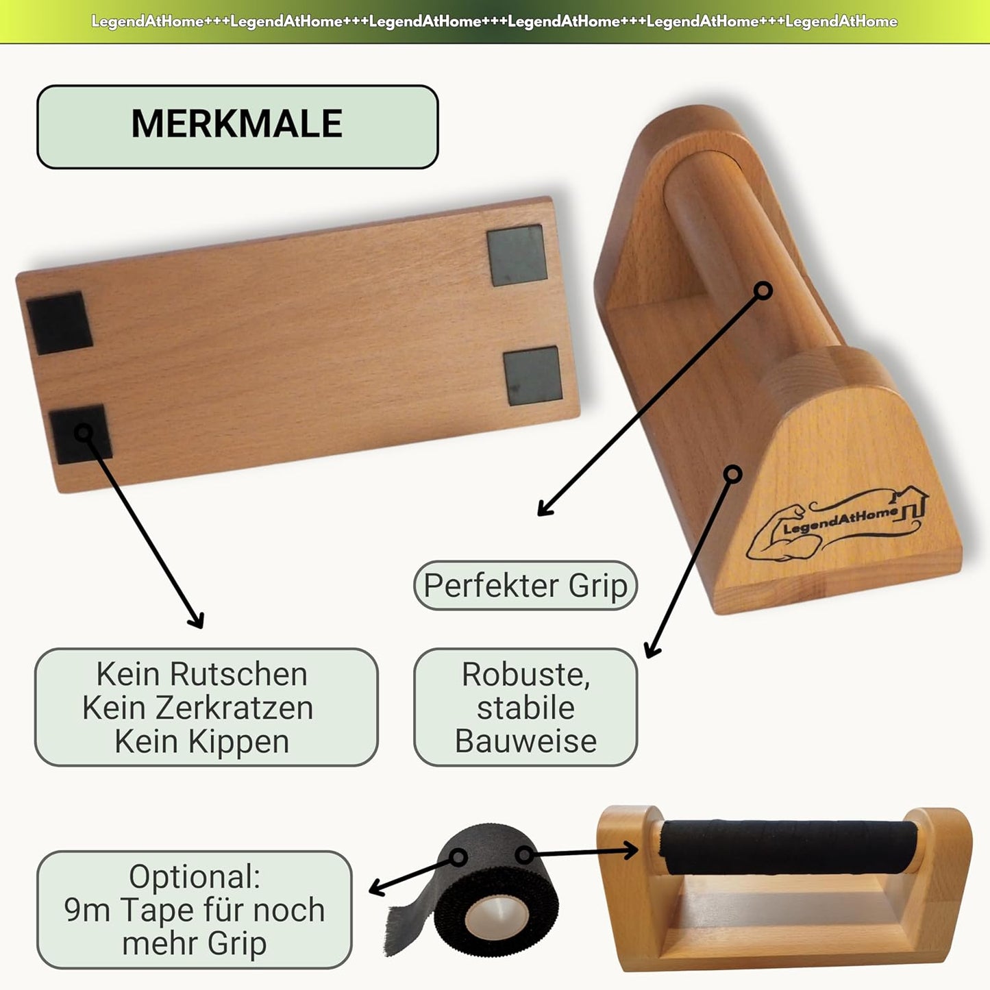 2er-Set Gelenkschonende Parallettes, Buche Small
