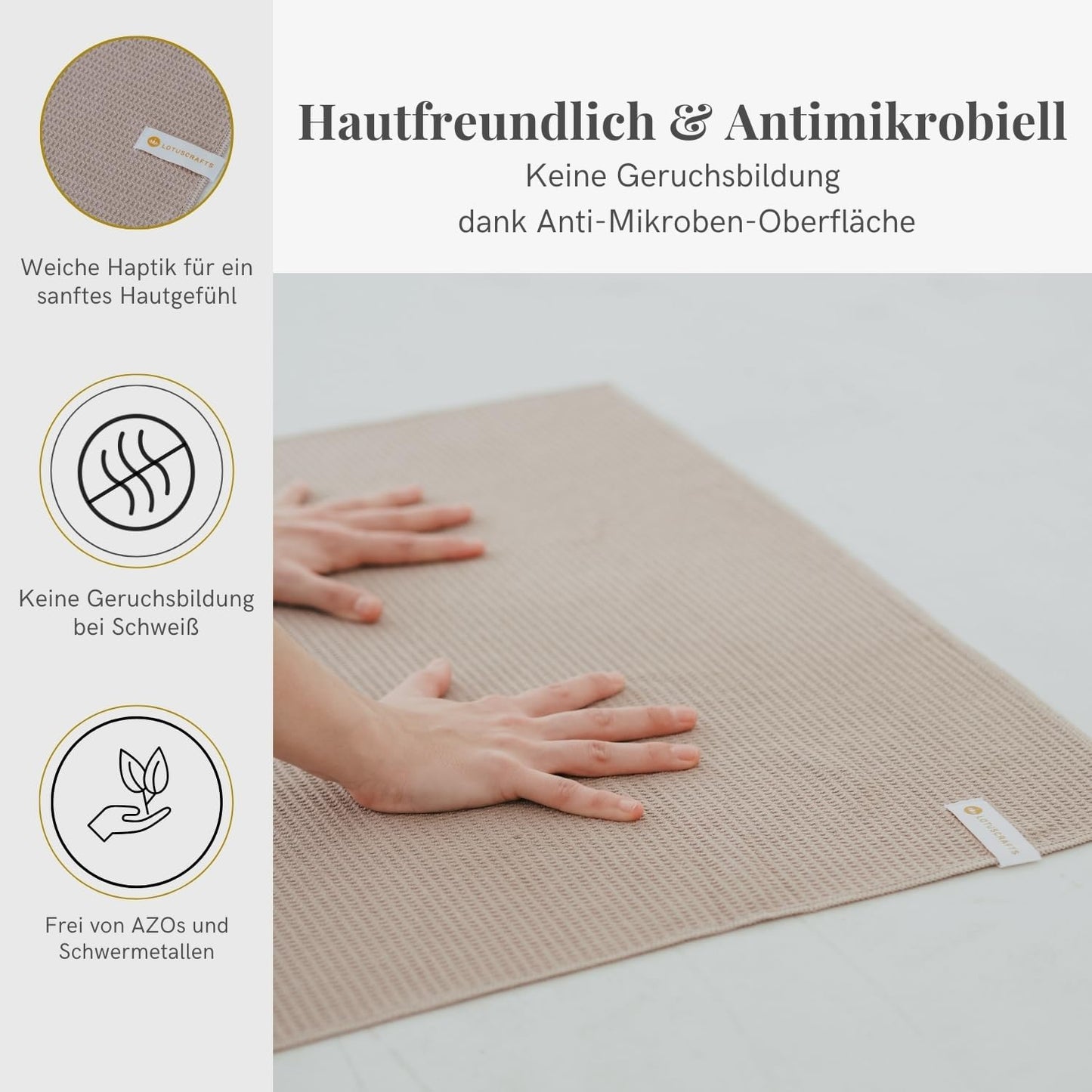 Yoga-Handtuch Wet Grip, Anthracit