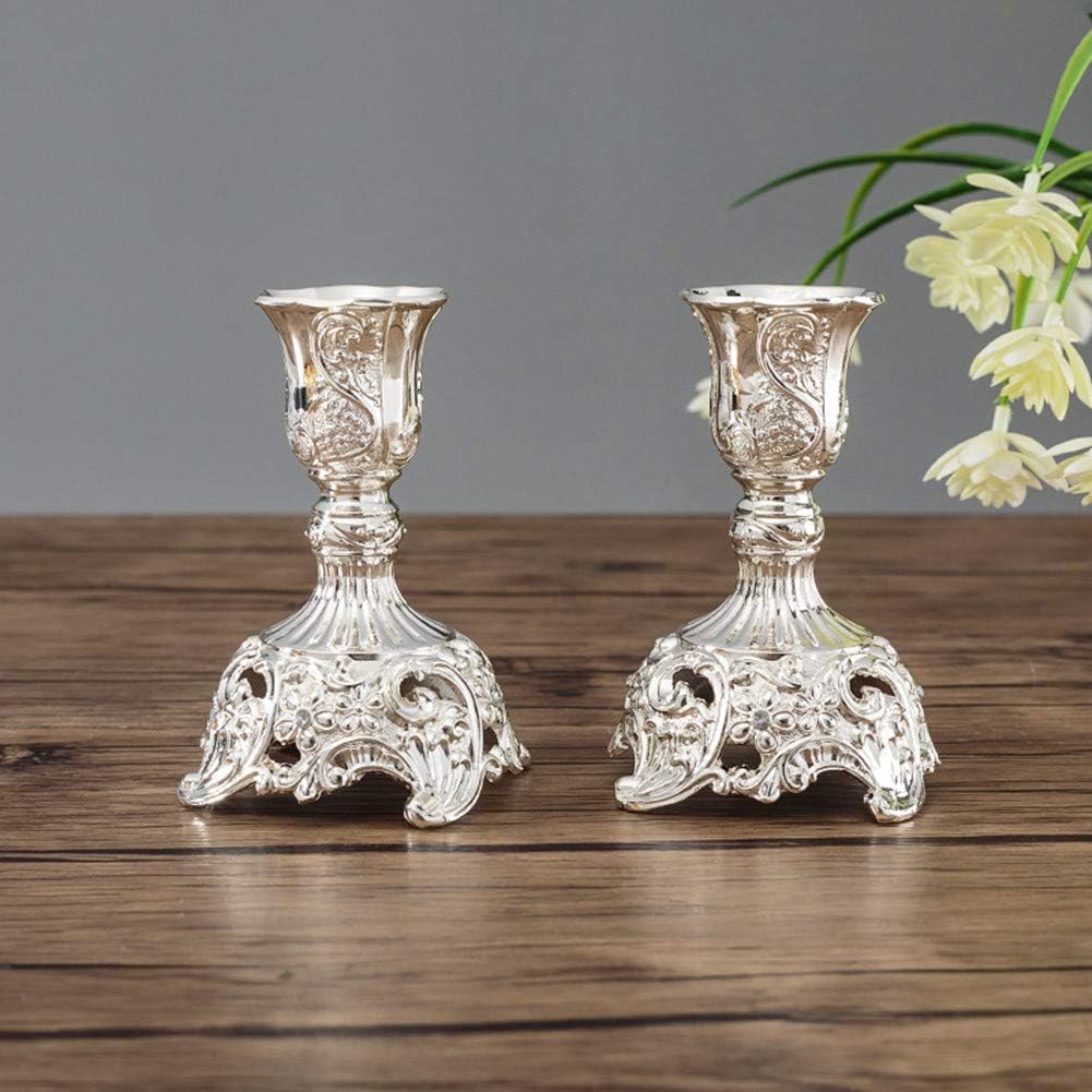 2er-Set Kerzenständer, Silber 2 × Klein