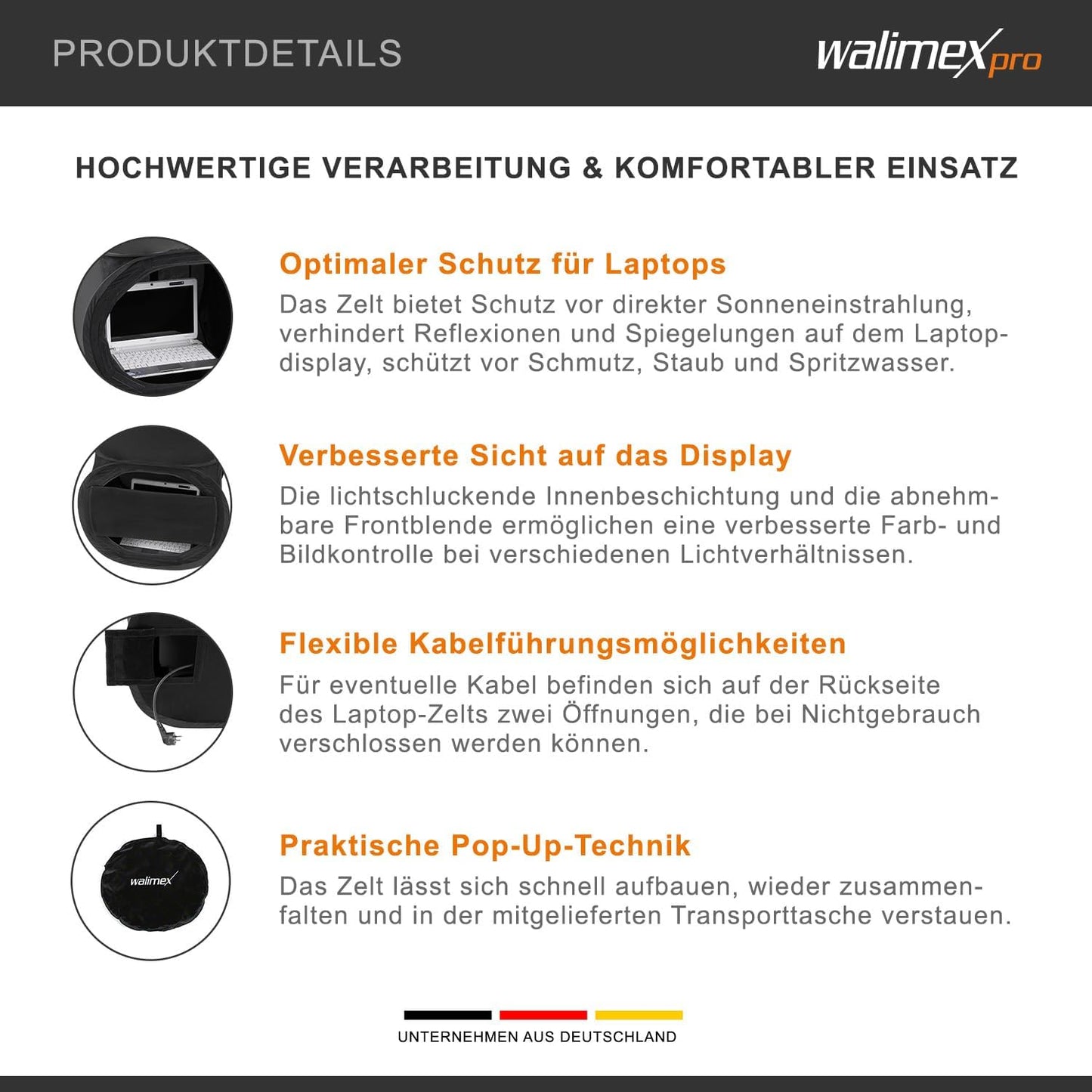 Pop-Up-Zelt für Outdoor-Shootings