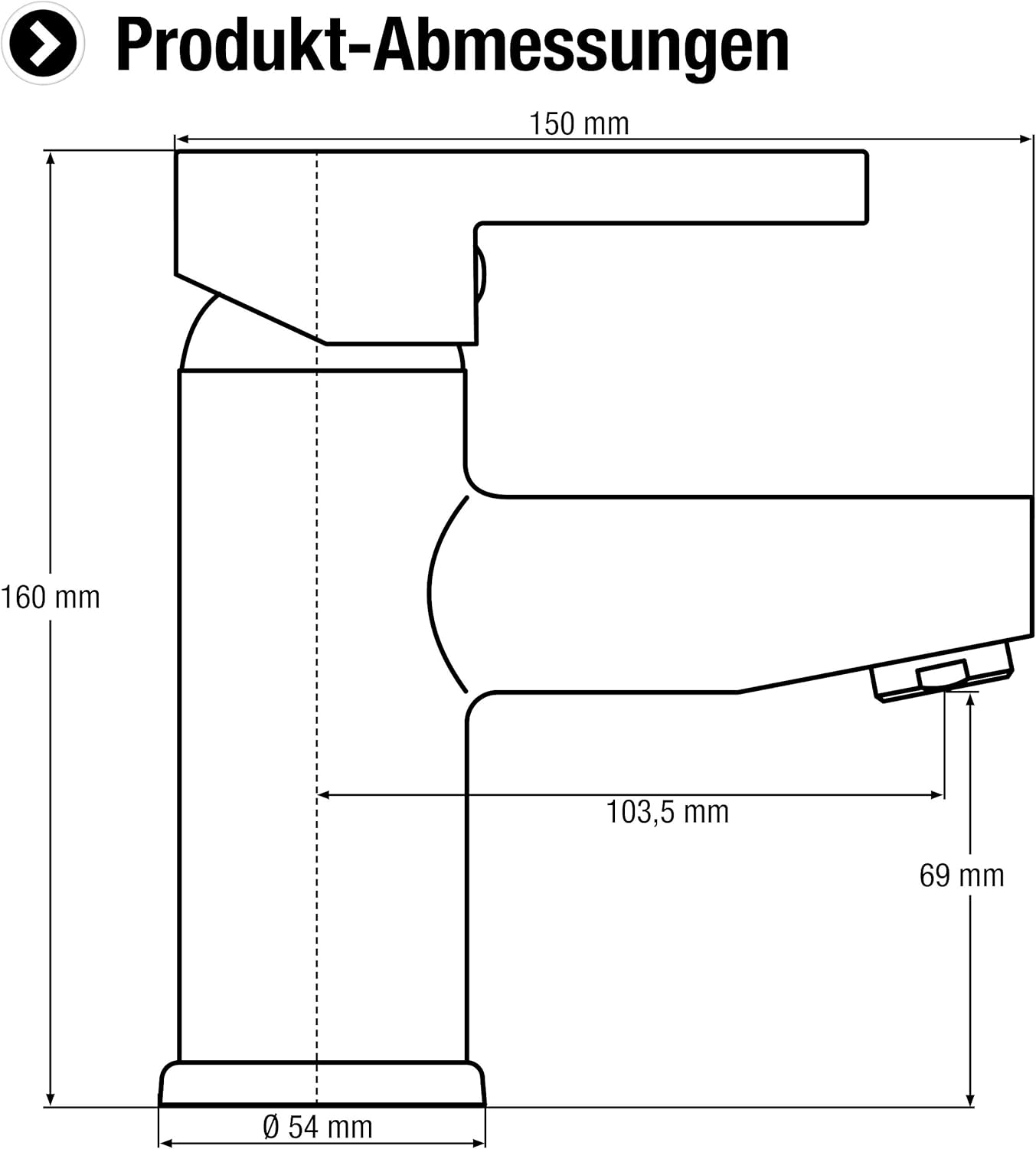 Waschtisch-Einhebelarmatur Skagen mit Ablaufgarnitur, Hochdruck Waschtischarmatur