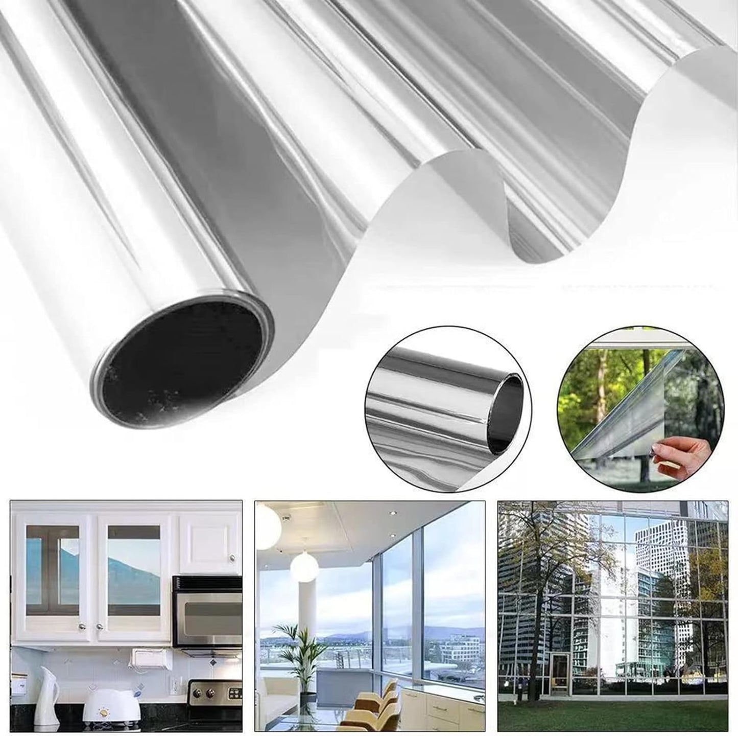 Reflektierende Fensterfolie, 90 x 400cm / Silber