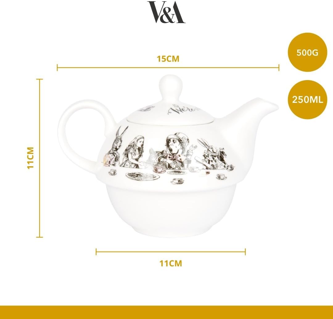 Teekanne und Tasse - Alice im Wunderland, Vintage-Stil