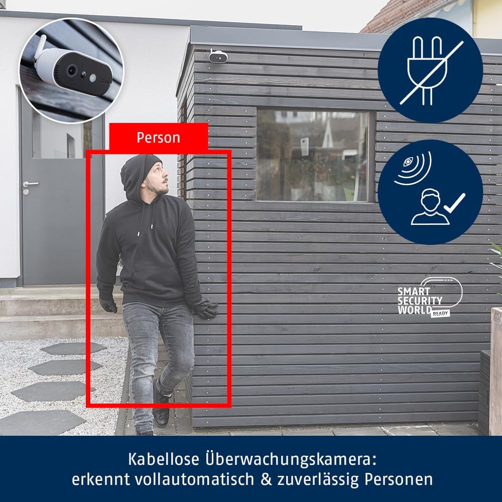 Abus PPIC91000 Überwachungskamera, 1x Akku-Kamera + Basisstation