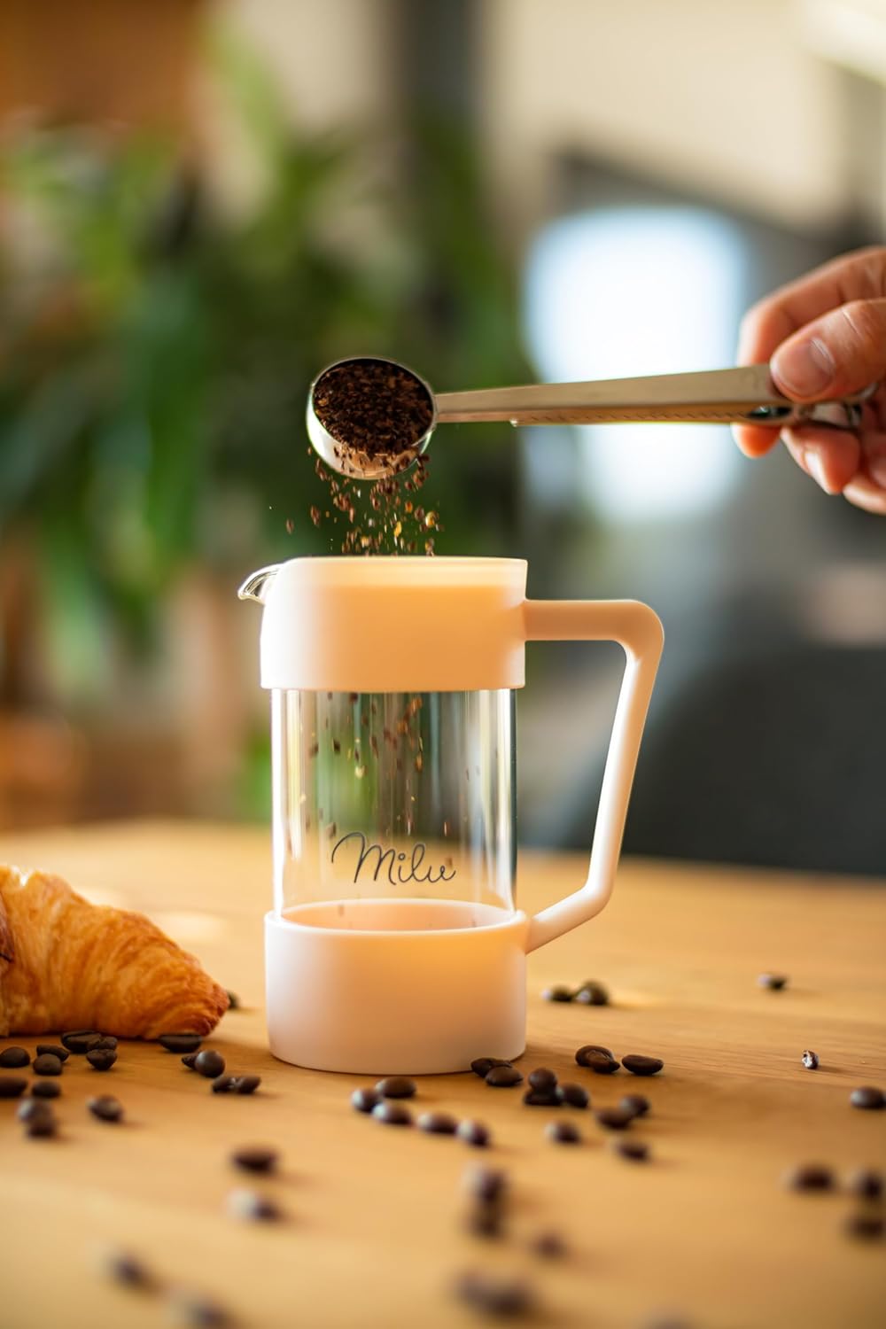 French Press Kaffeebereiter 1L, Beige 1000 ml