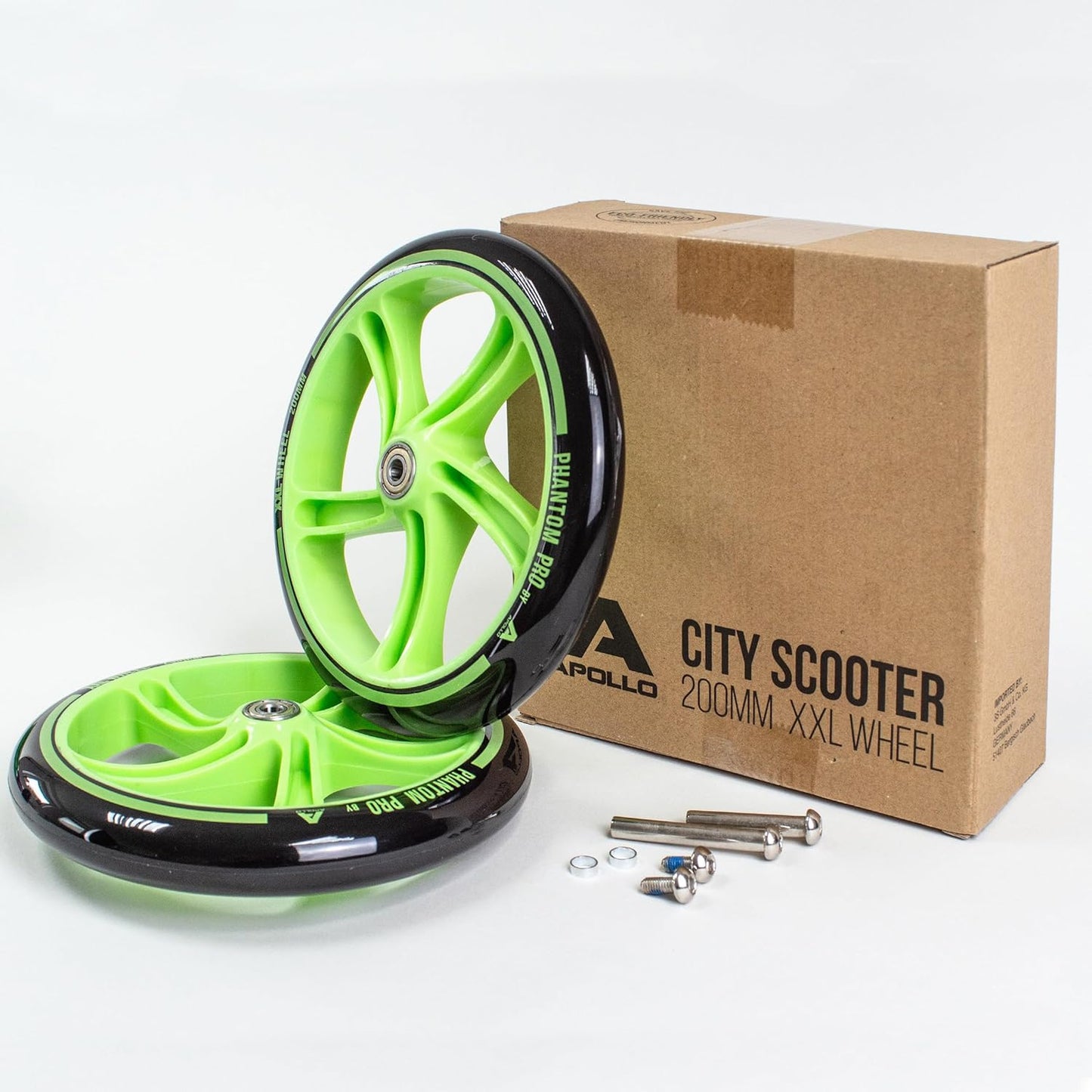 Scooter Ersatz-Räder Set mit ABEC 7 Kugellager, Ersatzräder 200mm - GRÜN