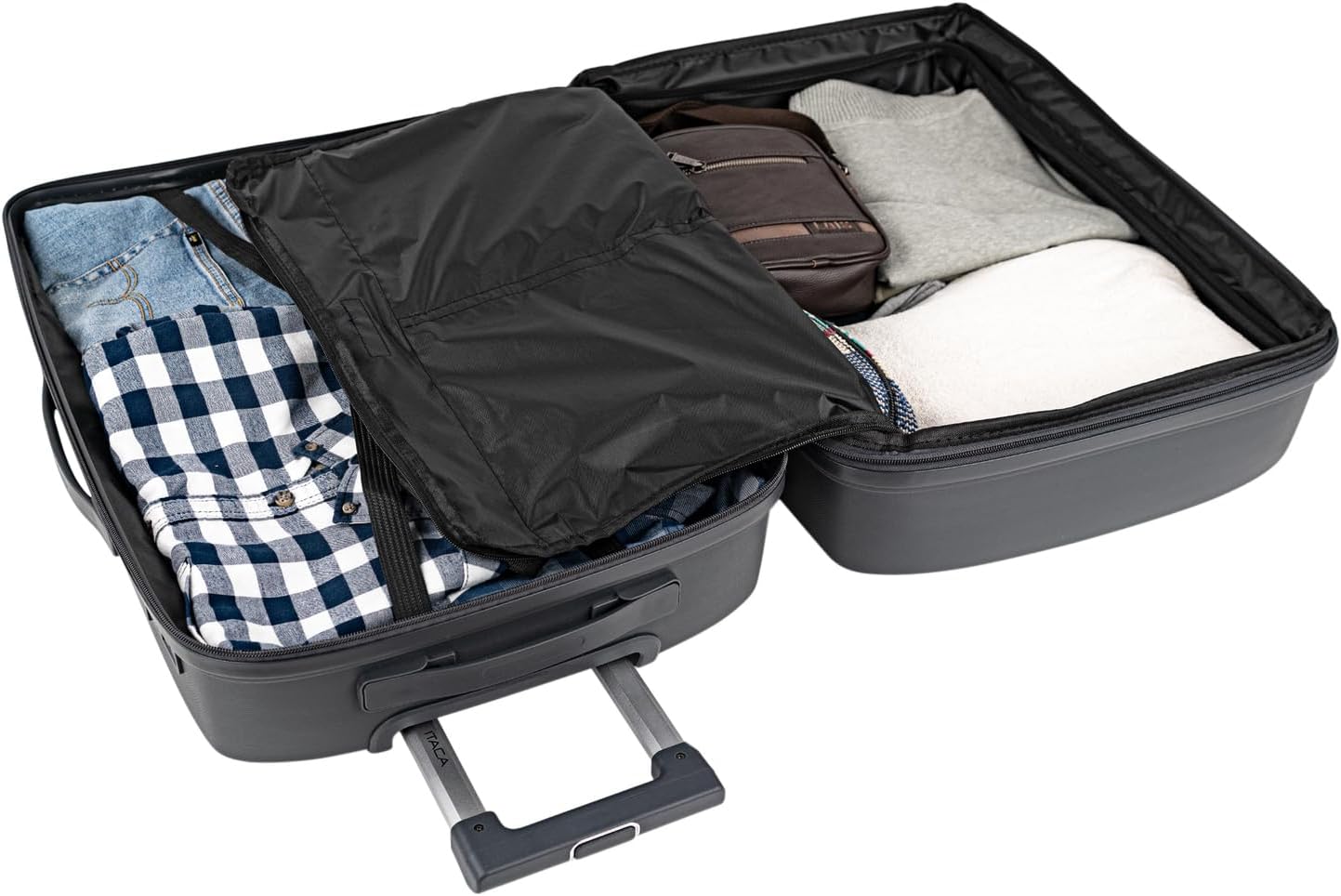 Hochwertiger Reisekoffer mit Rollen (Mittelgross), Antrazit M