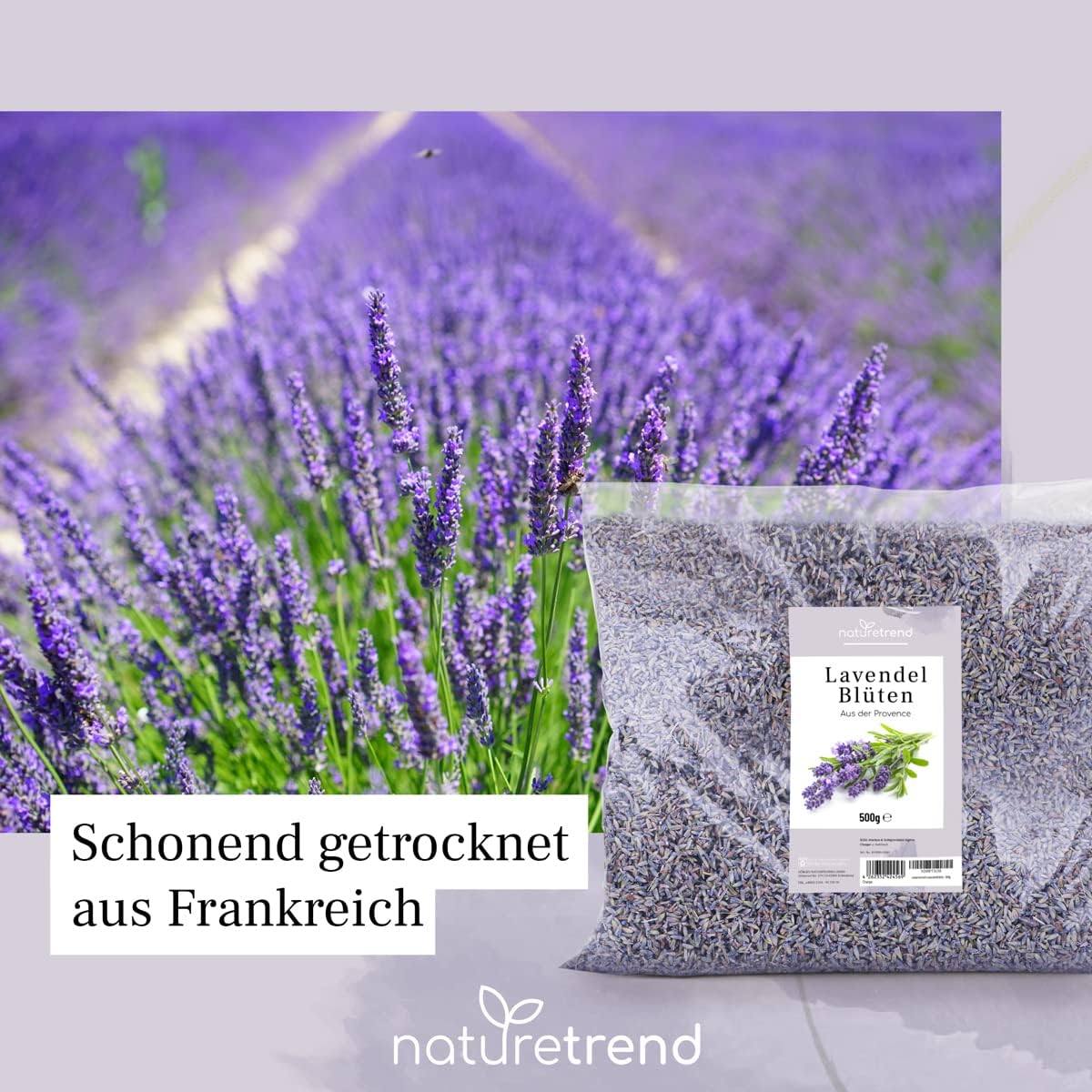 Getrocknete Lavendelblüten aus der Provence, 500 g