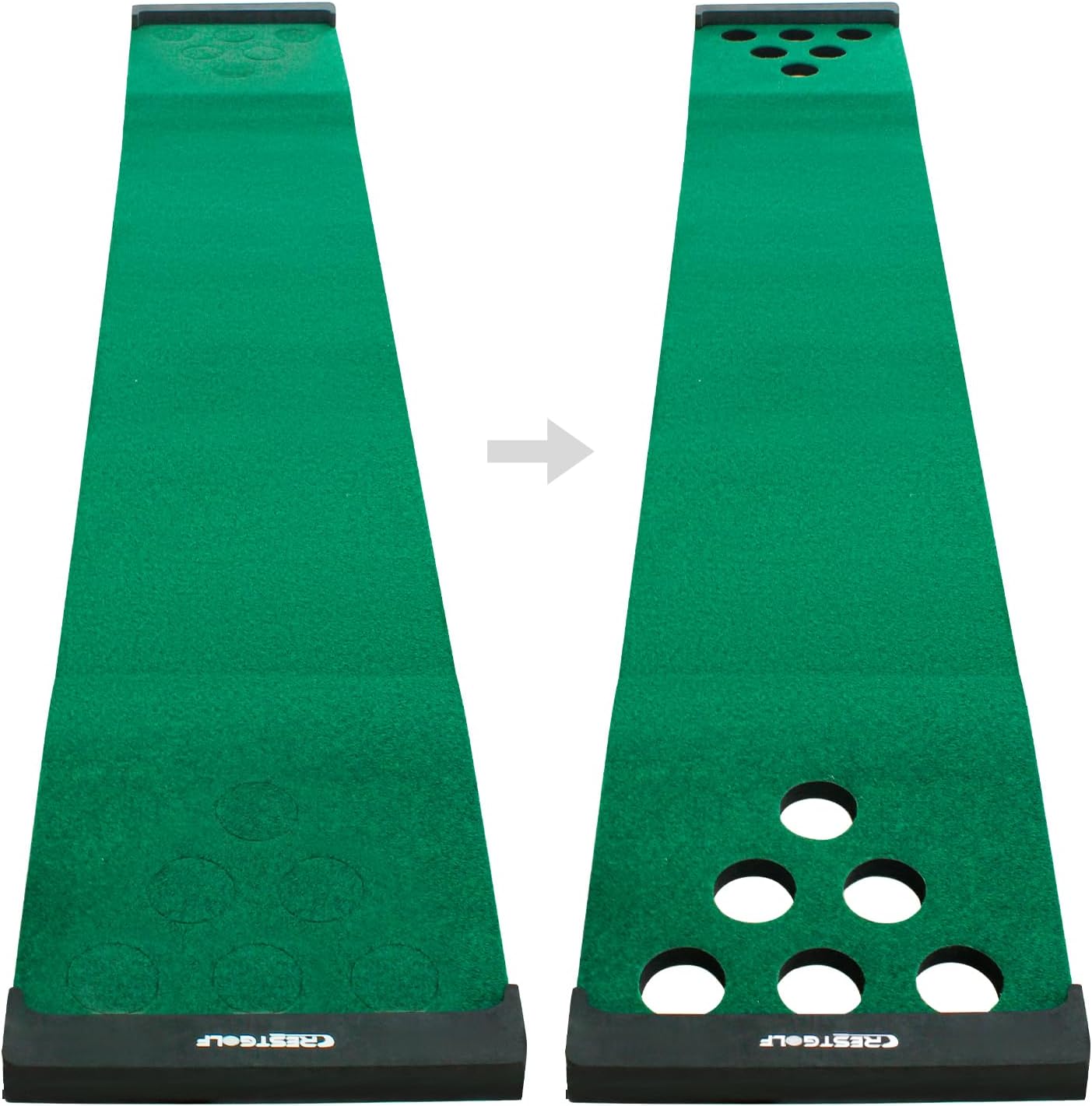 Golf Puttingmatte mit 2 Putter & 6 Bällen, green