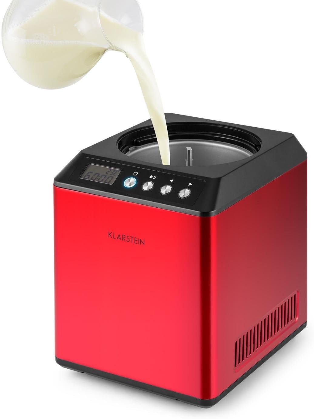 Vanilla Sky Eismaschine mit Timer und LED-Display, 2 L, Rot
