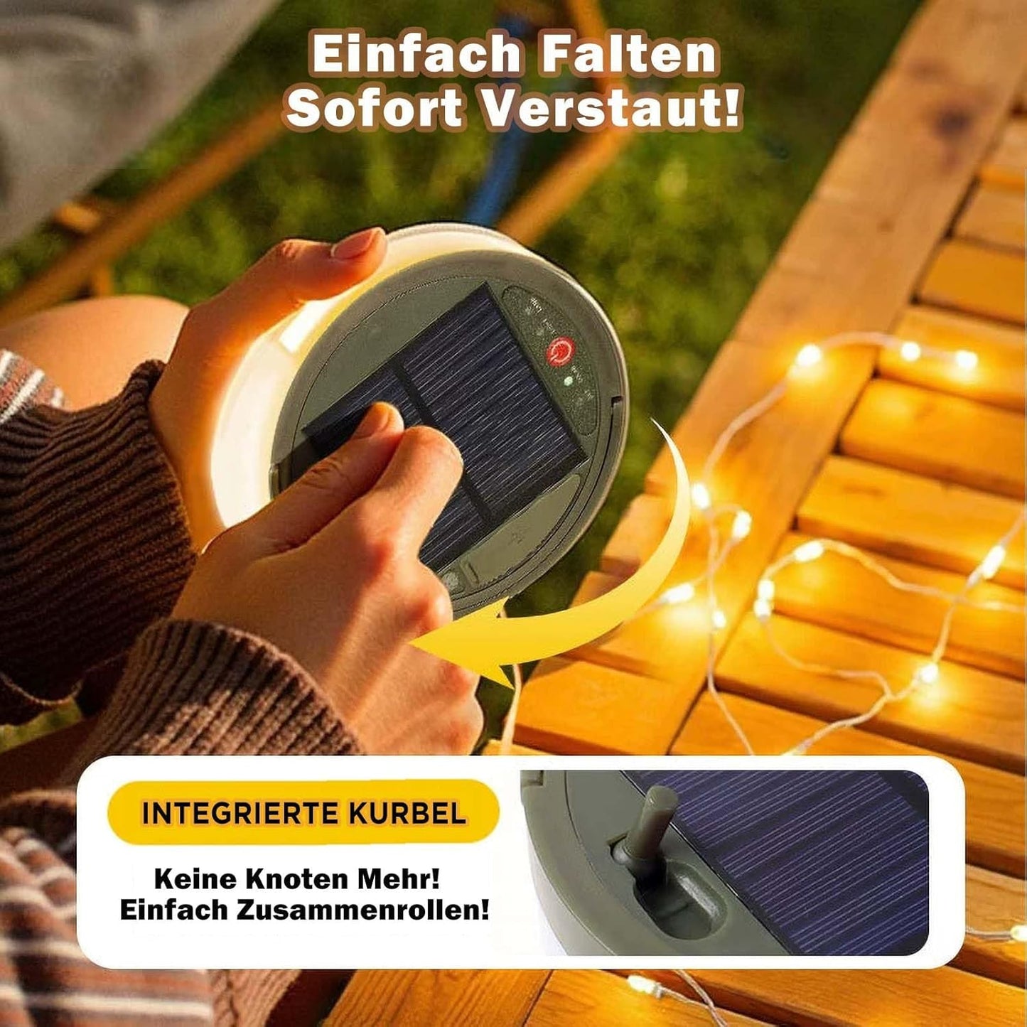 Solar-Camping-Lichterkette, Warmweiss-3000k