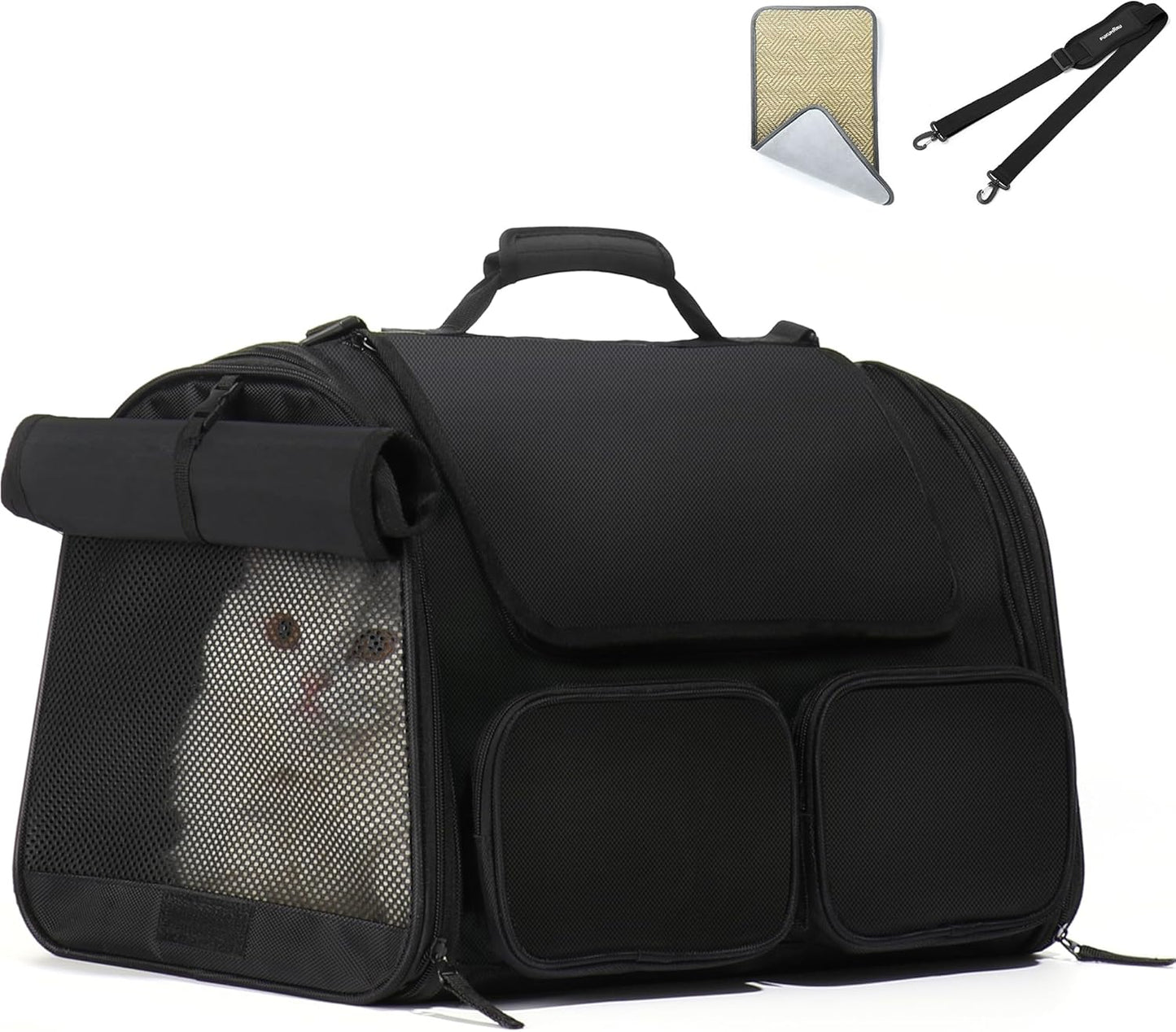 Transportbox für Katzen und Hunde, Schwarz