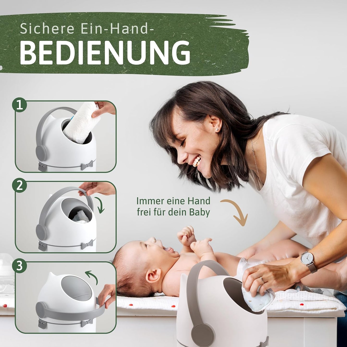 Windeleimer Baby geruchsdicht, ohne Nachfüllkassetten