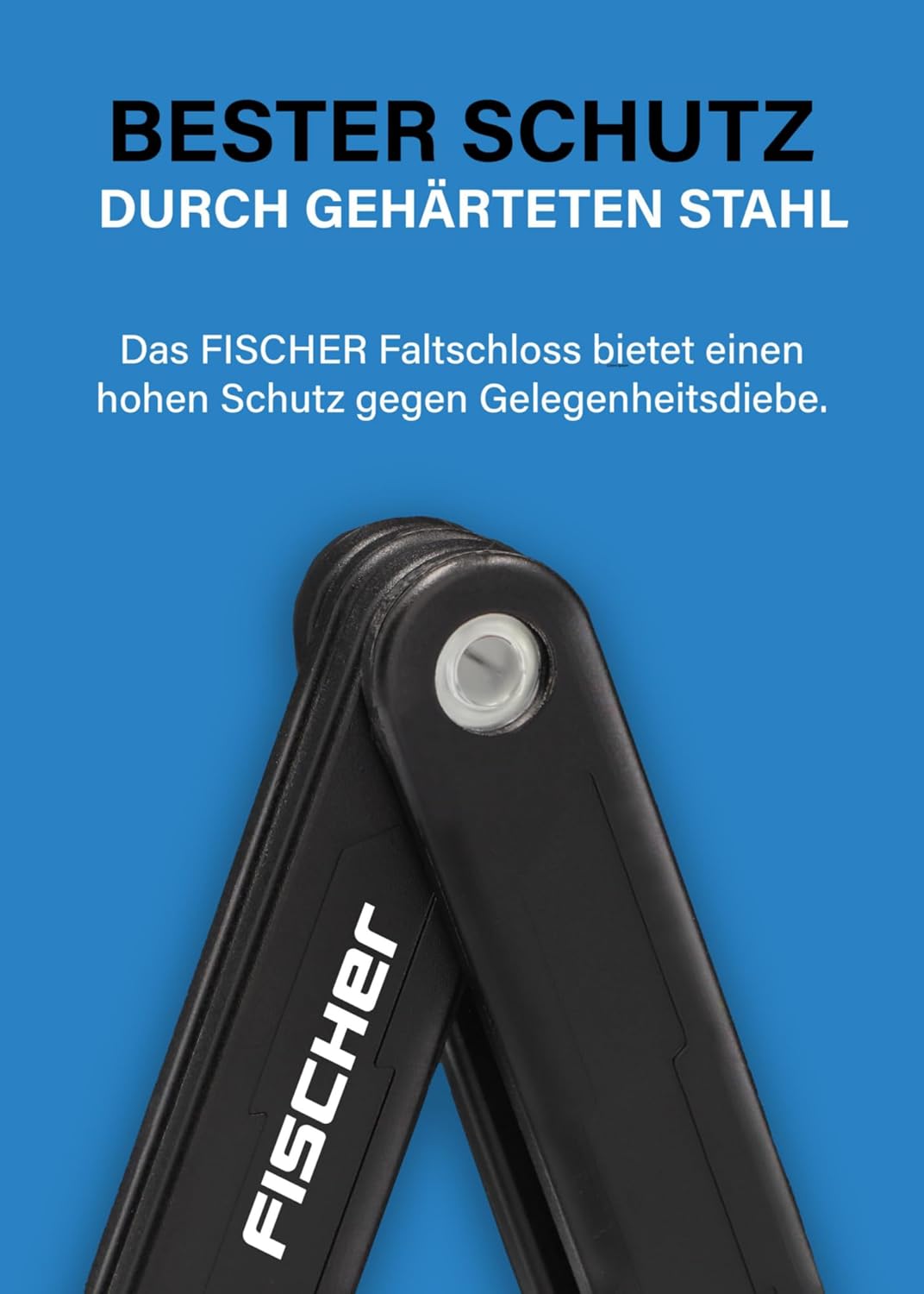 Faltschloss inklusive Halterung und 2 Sicherheitsschlüssel, Schwarz / 110cm / Single