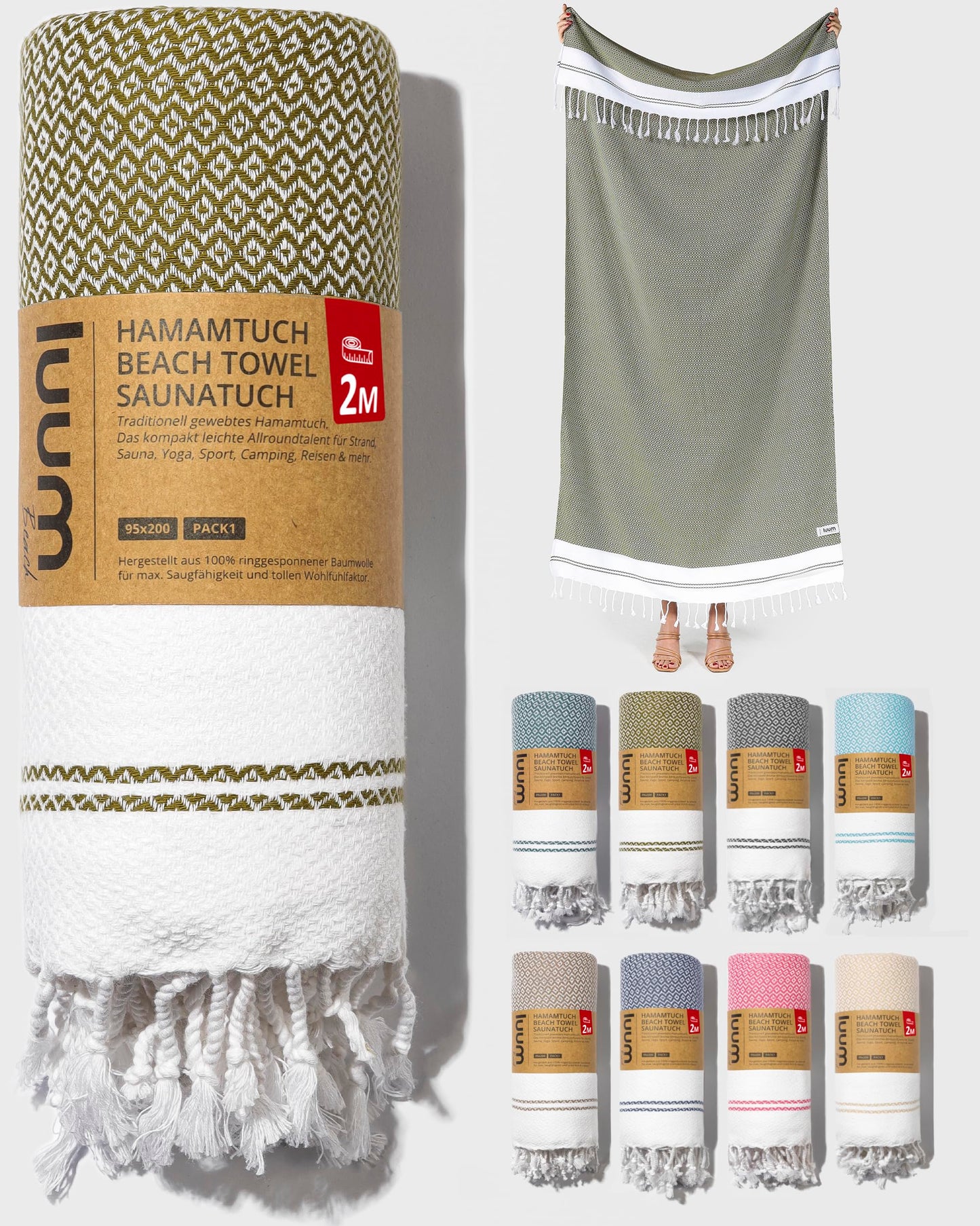 Hamamtuch, Single [95x200] Olive - 200