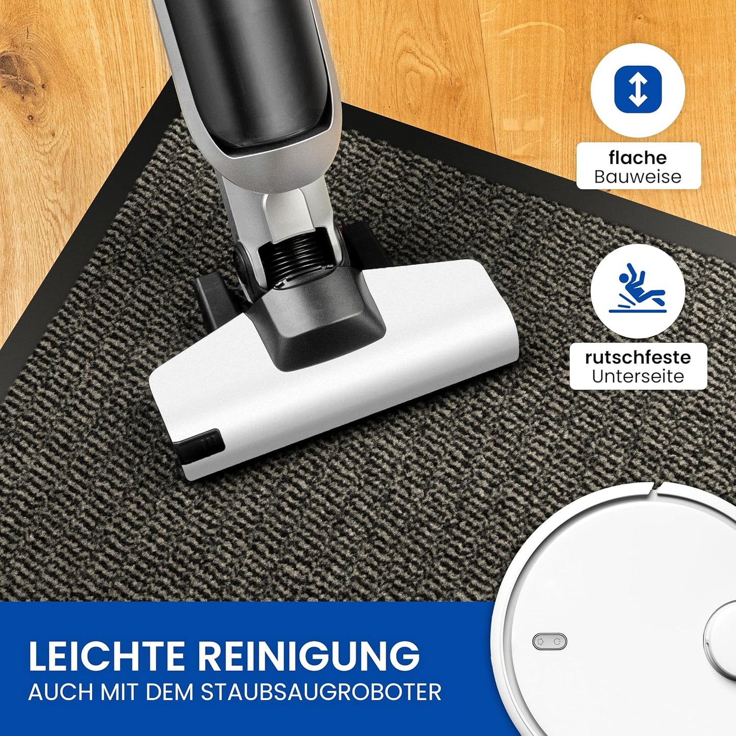Hochwertige rutschfeste Schmutzfangmatte, 90 x 150cm, 90x150 Beige-schwarz