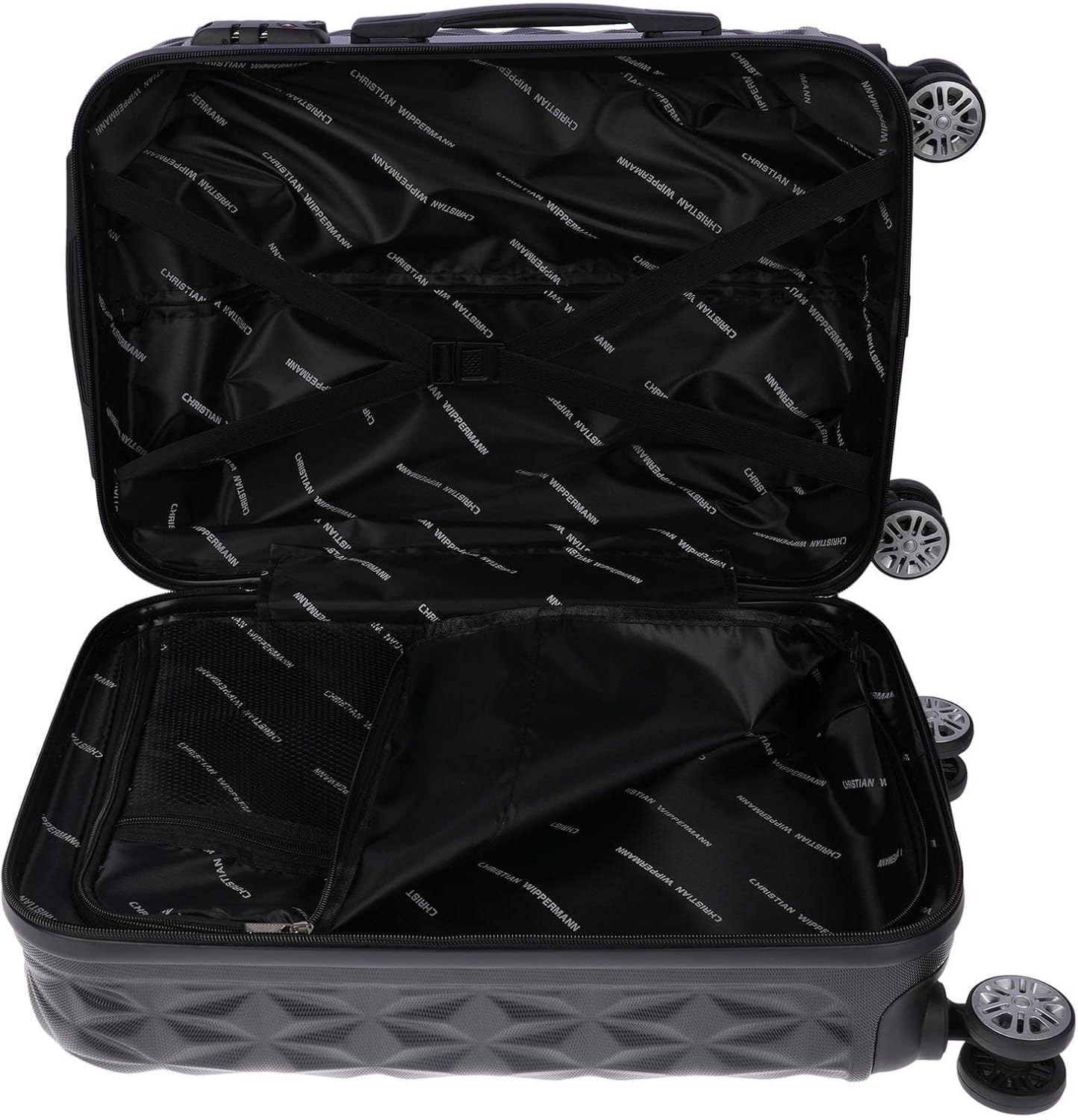 4-teiliges Koffer-Set mit Hartschale, Schwarz-4er-set
