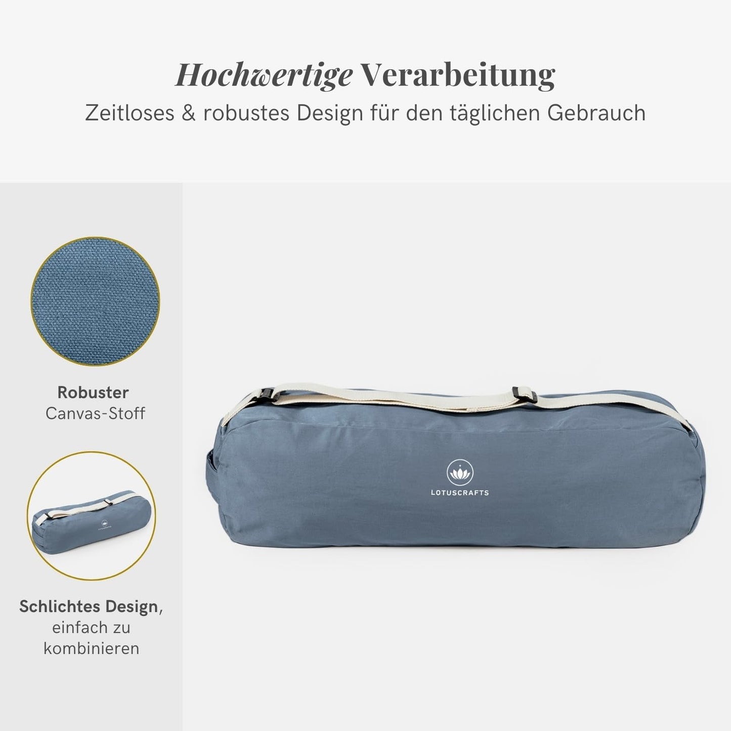 Yogatasche Pune aus Bio-Baumwolle 72 cm, Indigo Dust