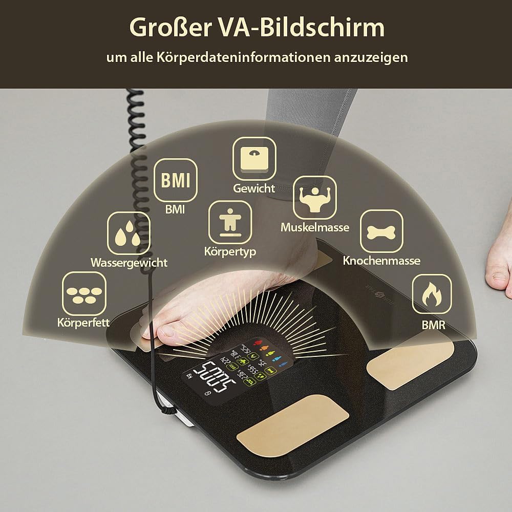 Ganzkörperanalyse-Waage mit Handsensoren und App